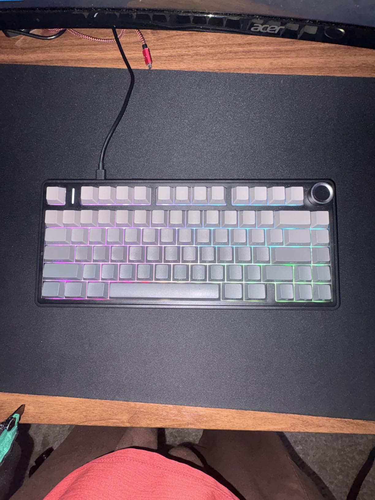 AULA F75 Pro Wireless Mechanical Keyboard,75% Hot Swappable Custom Keyboard with Knob,RGB Backlit,Pre-lubed Reaper Switches,Side Printed PBT Keycaps,2.4GHz/USB-C/BT5.0 Mechanical Gaming Keyboards customer photo 1