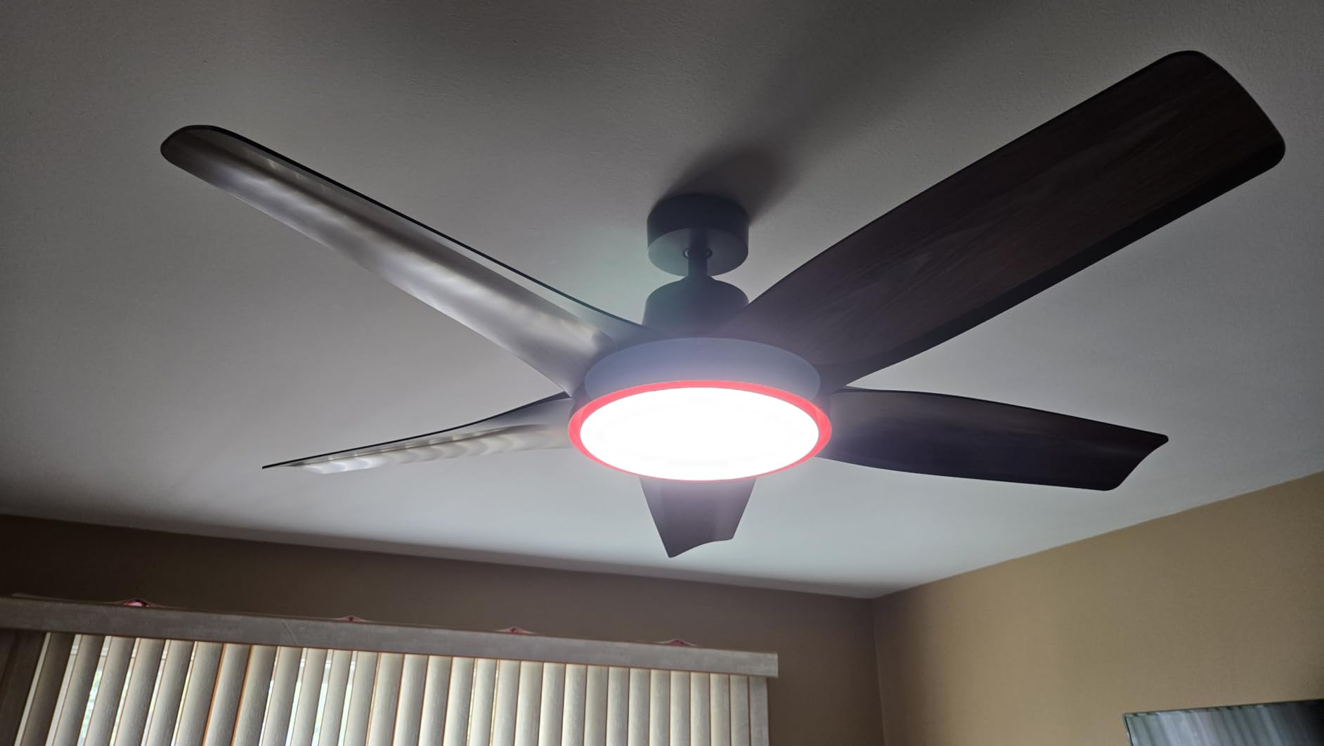 DREO Smart Ceiling Fans with Lights, Low Profile Ceiling Fan with Alexa/App, 52'' Dimmable Lighting & Color Tuning, RGB Ambient Light for Living Room, Game Room, Easy Installation, Quiet, Black customer photo 1