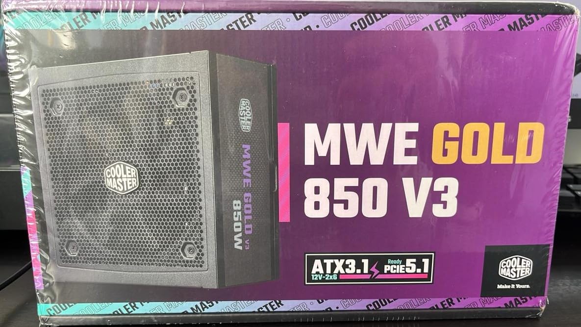 Cooler Master MWE Gold 850 V3 Fully Modular Power Supply - 850W 80+ Gold Certified PSU, Cybenetics Platinum, 90° 12V-2x6 PCIe 5.1, ATX 3.1 Support, Low Noise Zero-RPM Mode, 10-Year Warranty customer photo 2