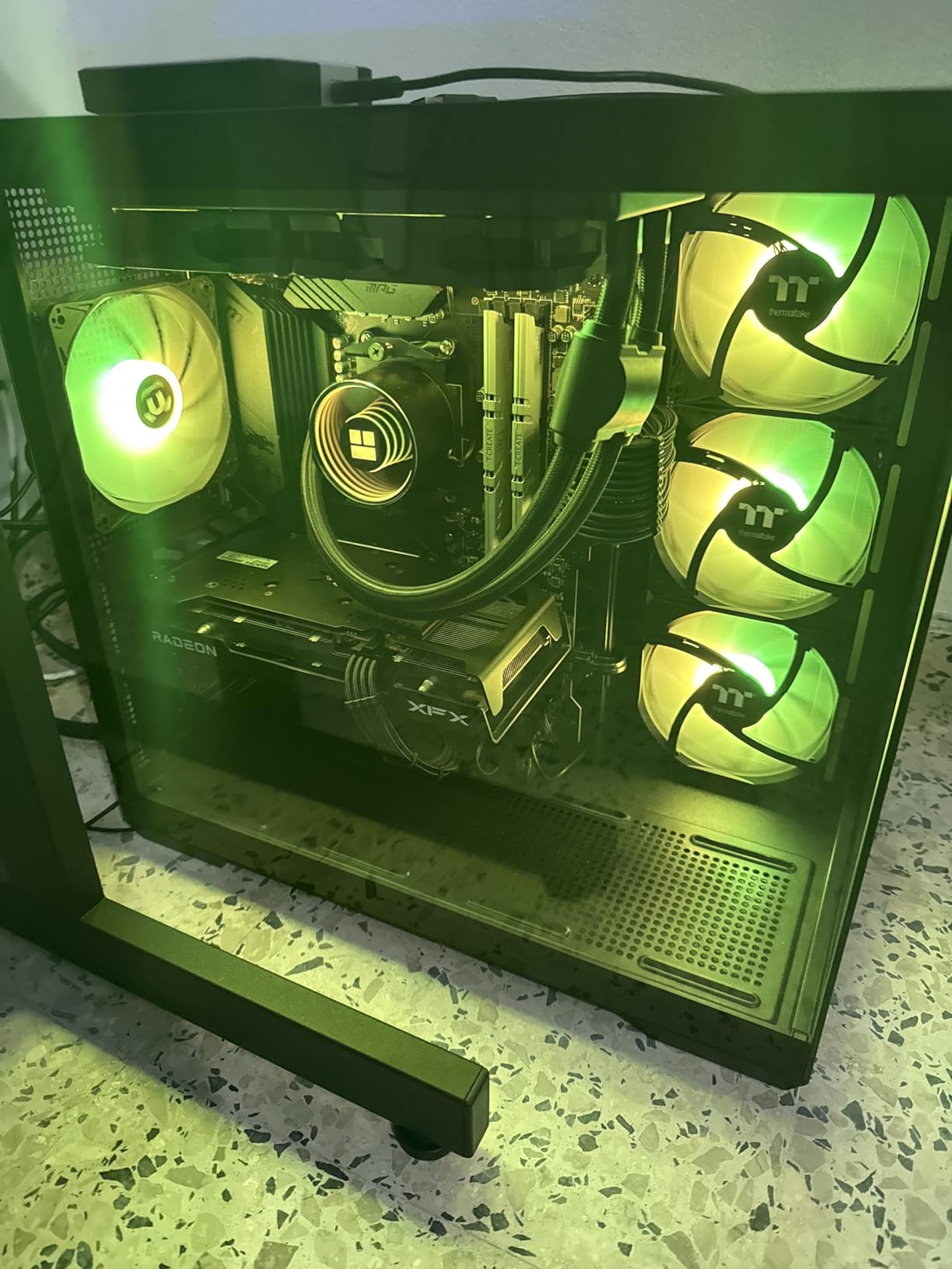 Thermaltake View 380 TG ARGB Black ATX Case; 4x120mm ARGB Fans Included; Supports Hidden-Connector Motherboard; Front & Side Dual Tempered Glass Panel; CA-1Z2-00M1WN-00; 3 Year Warranty customer photo 1