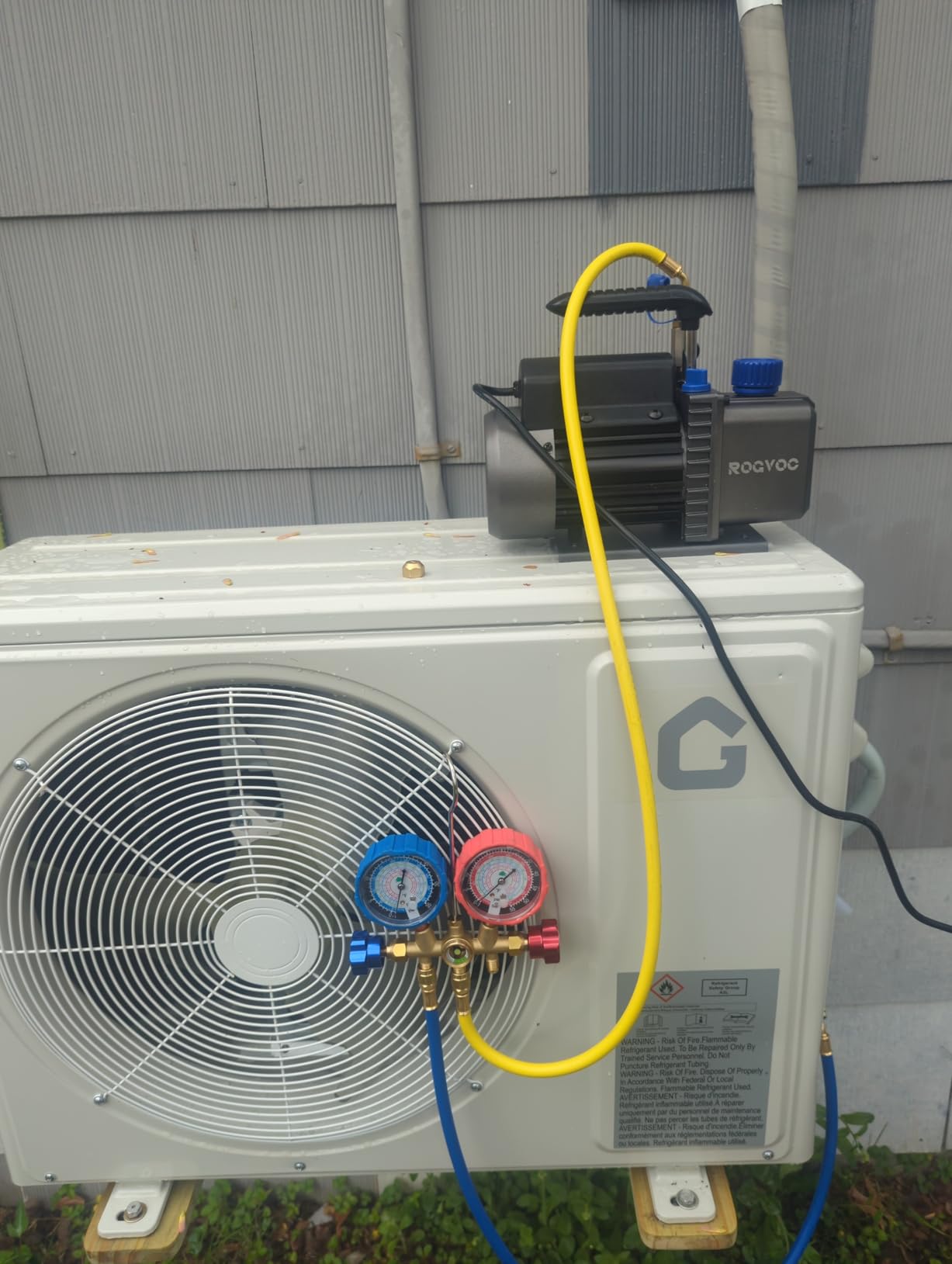 3.5 CFM Vacuum Pump, 110V 1/4 HP Single Stage Rotary Vane Air Vacuum Pump for HVAC/AUTO, AC Refrigerant Recharging, Applicable to R12 R22 R134a R410a customer photo 1