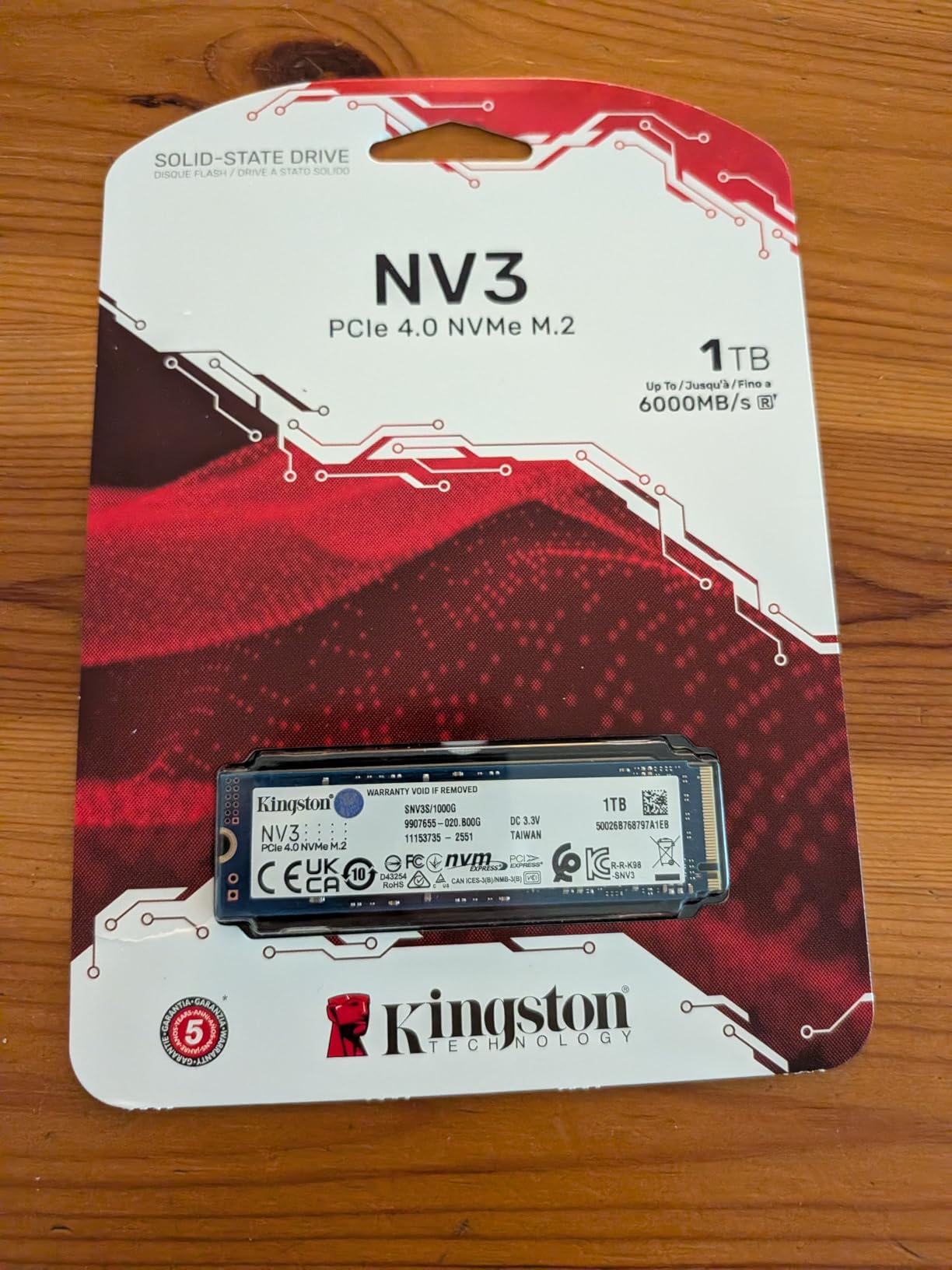 Kingston NV3 1TB M.2 2280 NVMe SSD PCIe 4.0 Gen 4x4 Up to 6000 MB/s SNV3S/1000G customer photo 2