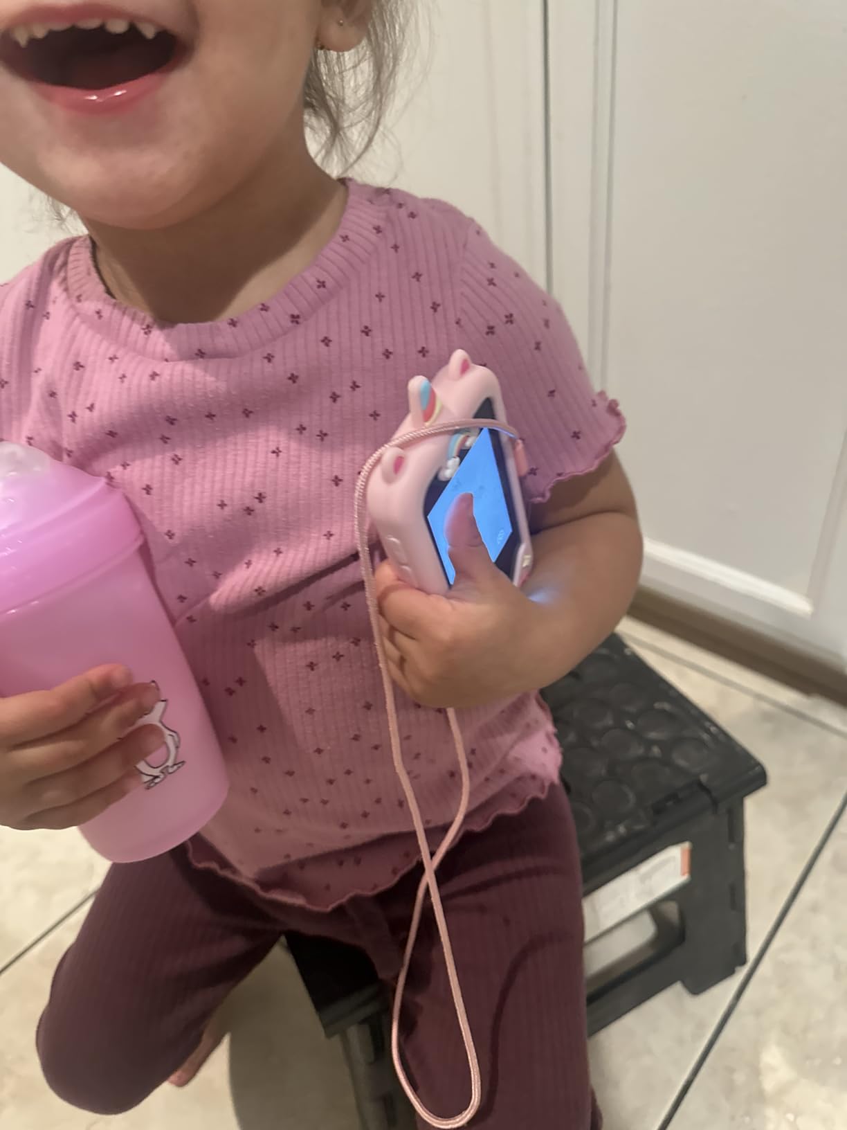 Kids Smart Phone with Dual Camera, Game & Music Player, Toddler Learning Play Toy Cell Phone, Gifts for Girls, Christmas, Birthday, Age 3-10, Light Pink customer photo 1
