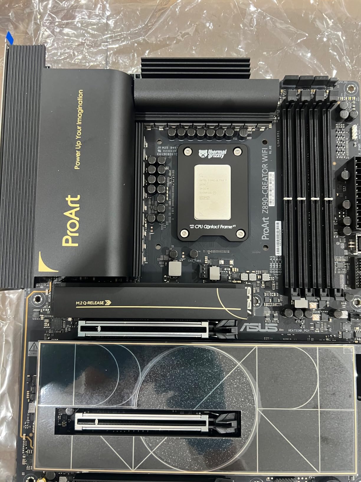 ProArt Z890-CREATOR WIFI Z890 LGA 1851 ATX Motherboard, Intel Core Ultra Processor Series 2 Ready, 16+2+1+2 stages, PCIe 5.0, DDR5, Thunderbolt 5 Type-C, 10+2.5 Gb LAN, WiFi 7, 5x M.2, AI OC customer photo 1