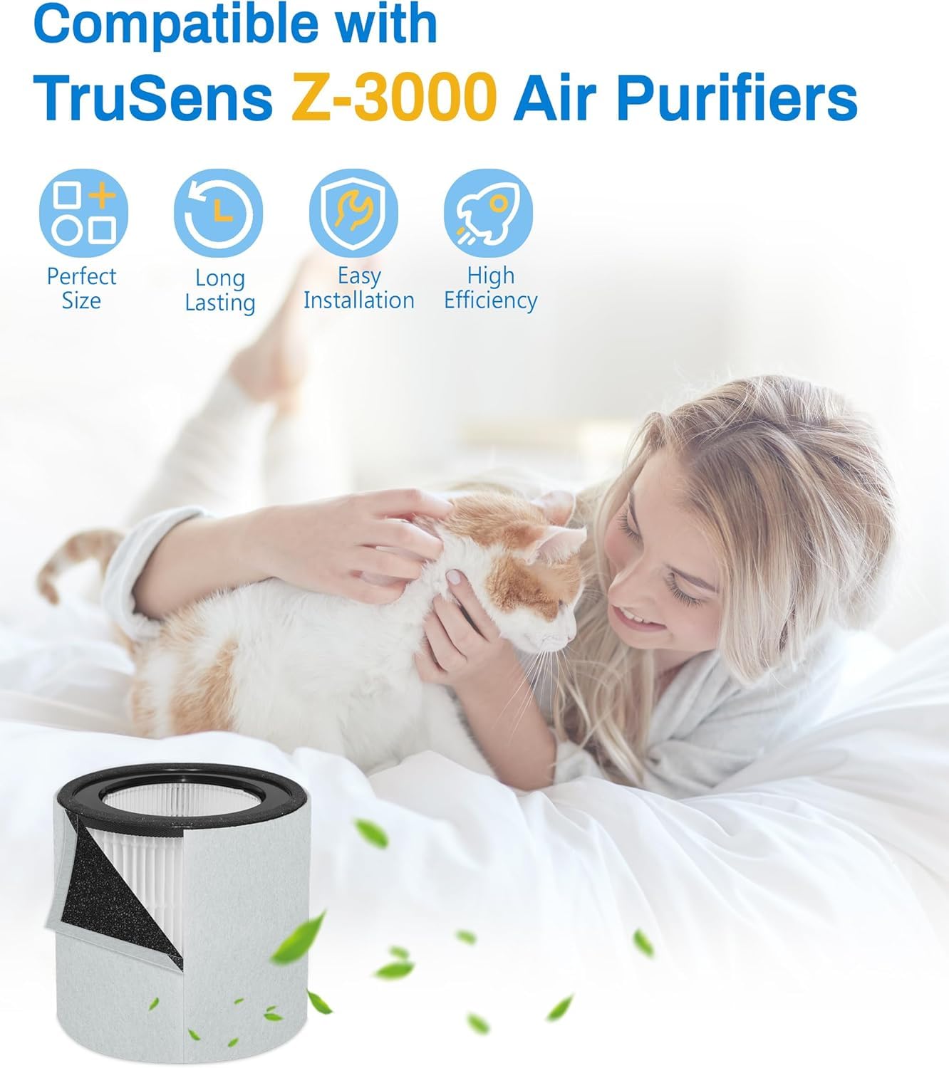 Replacement Filter Compatible with TruSens Z-3000 Air Purifier, 3-in-1 Filtration High-efficiency Activated carbon Pre-Filter, with 1 HEPA Filter + 4 Carbon Filters + 4 Pre-Filters (Large) customer photo 1