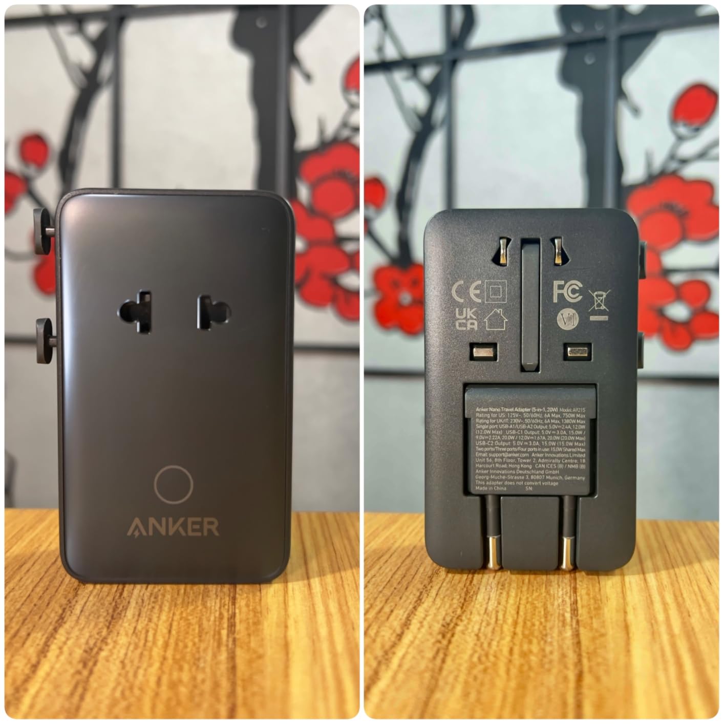 Anker Nano Travel Adapter, 5-Port Power Adapter with 1x 2-Pin AC, 2 USB A, 2 USB C for 20W, Smart Temperature Control, Works in 200+ Countries, Not a Voltage Converter, Travel Essentials (1-Pack) customer photo 2