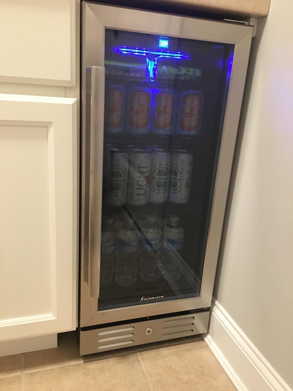 24 Inch Under Counter Beverage Fridge - Max 164Cans Capacity Drink Cooler, Wide 24' Perfectly for Built in Space, Adjustable Shelves for Any Size Beverage/Beer/Soda Transparent Door Refrigerator customer photo 1