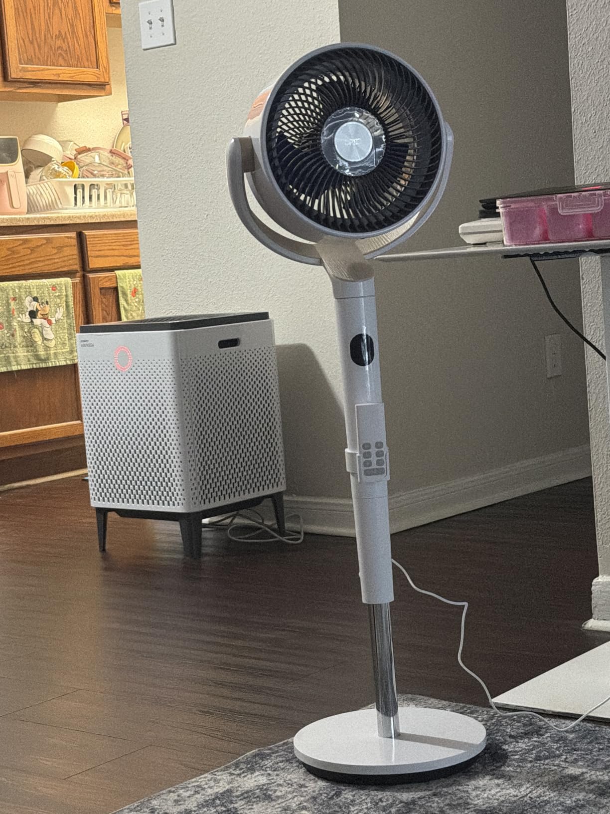 DREO Smart Fan for Bedroom, 120°+120° Omni-Directional Oscillating Fans, 100ft Quiet Pedestal Fan with RGB Light, 9 Speeds, 6 Modes, 20dB, 8H Timer, Wi-Fi/Voice/Alexa, 35-40