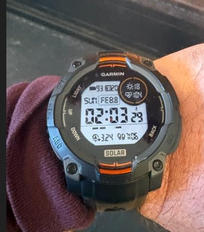 Instinct® 3 45mm, Solar Charged Display, Rugged Outdoor GPS Smartwatch, Metal-Reinforced Bezel, Built-in Flashlight, Black customer photo 2