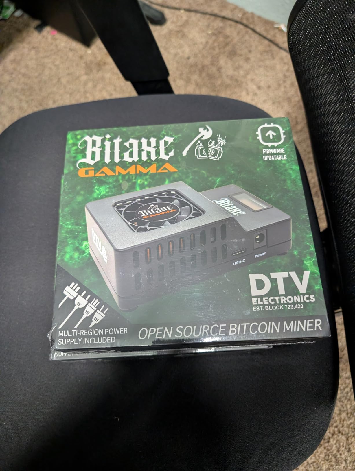DTV ELECTRONICS Bitaxe Gamma 601 Solo Bitcoin ASIC Miner - 1.2 TH/s @ 18W, Low Power, Injection Moulded Case - Quiet, Open-Source BTC Miner for Home or Solo Mining customer photo 1