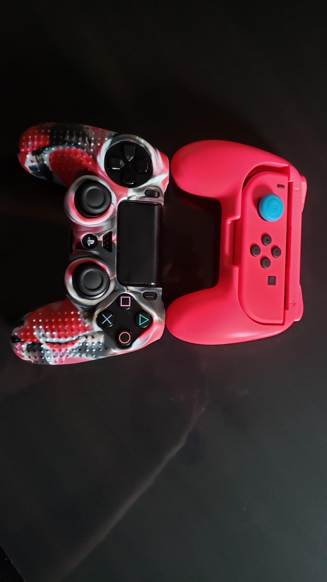 FYOUNG [Both for Switch 2 and 1] Grips for Nintendo Switch 2/1/OLED Controller, Handle Holder for Joycon 2&for Joy con, Dual Size Comfort Ergonomic Grip (4 Pack) (Orange&Orange&Blue&Blue) customer photo 2