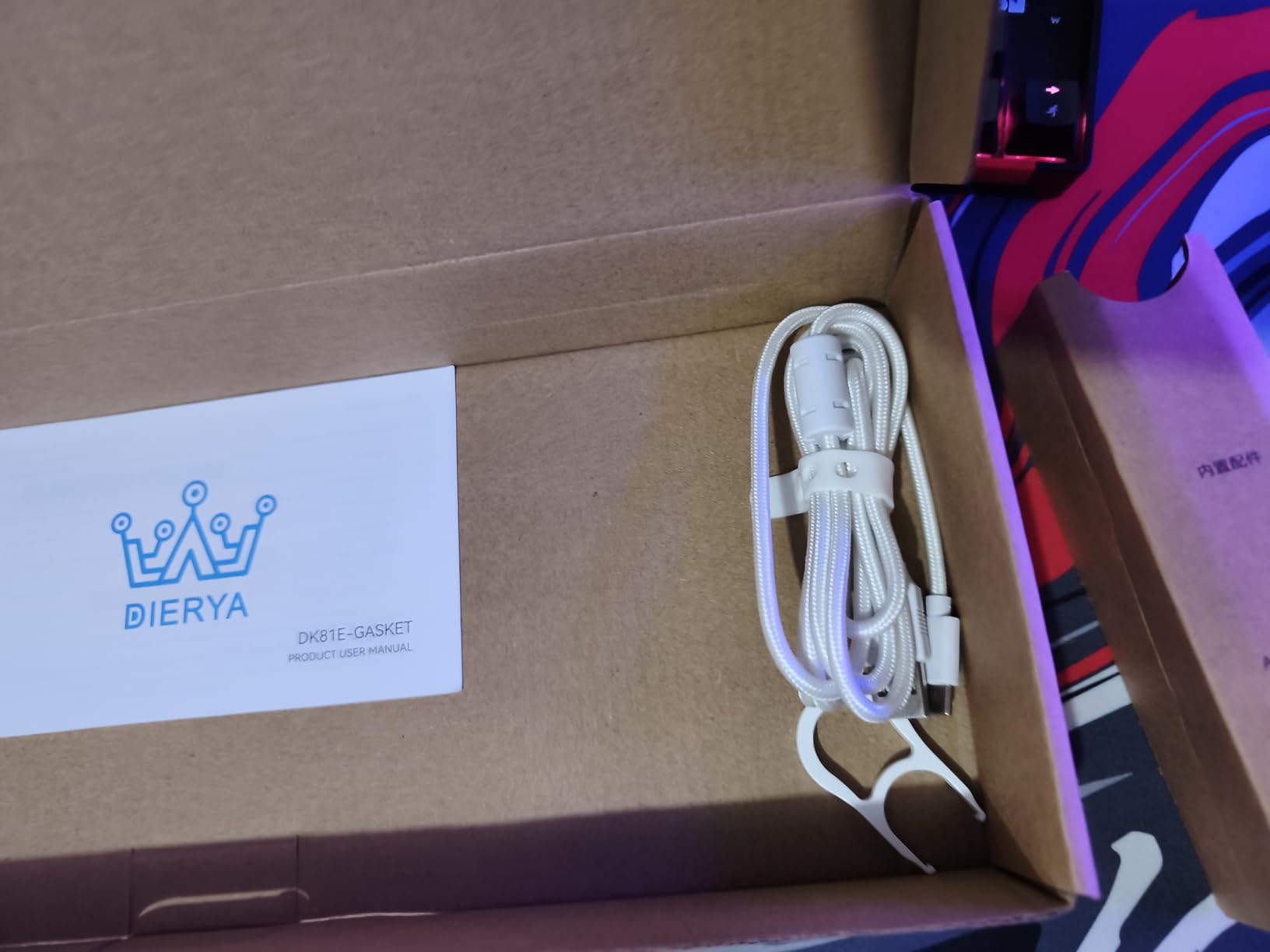 DIERYA DK68E 60% Mechanical Gaming Keyboard, Hot Swappable, Pre-Lubed Linear Switches, Gasket Mount, 5-Layer Dampening Foam, Programmable, Volume Knob, RGB Backlit, 68 Keys, Wired, Black customer photo 2