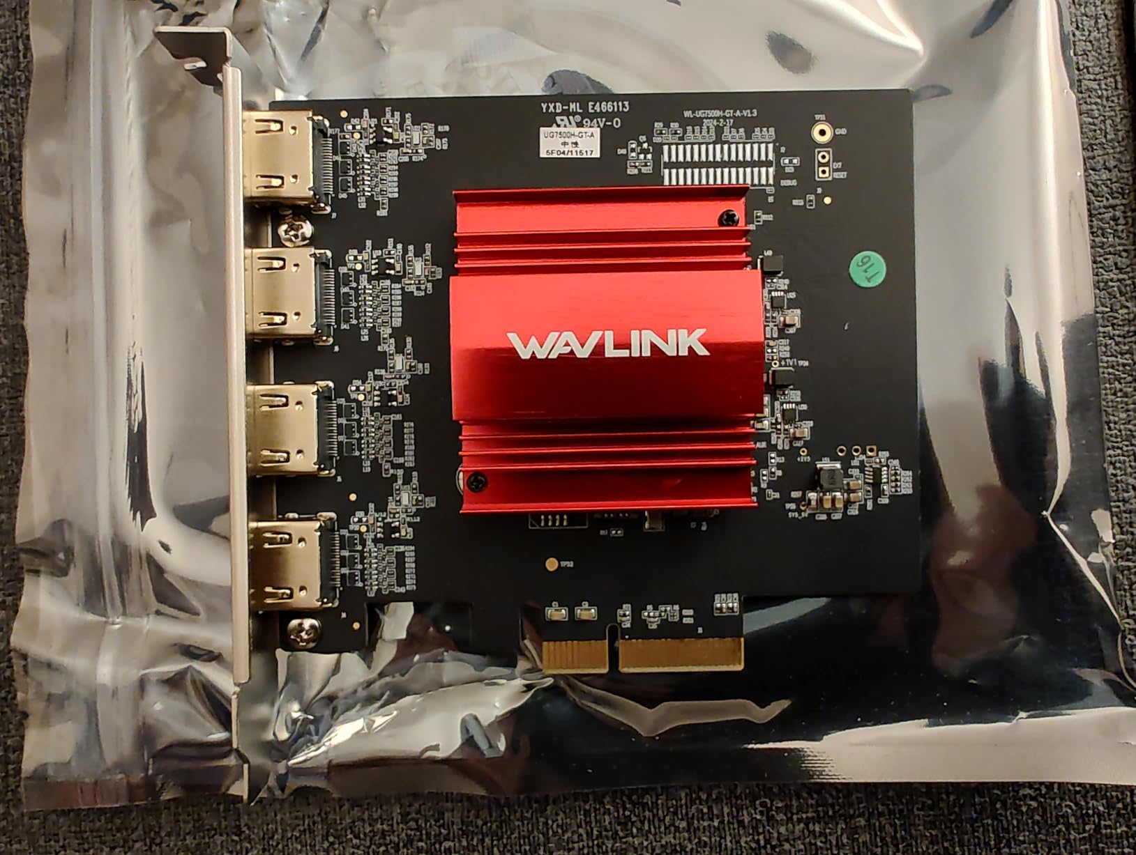 WAVLINK 4K PCIE 4 HDMI Monitors Card, PCIE to HDMI Adapter Supports Extend 4 Monitors Output for Windows 11/10 & Ubuntu with DisplayLink DL7400 (Non-Gaming GPU) customer photo 2