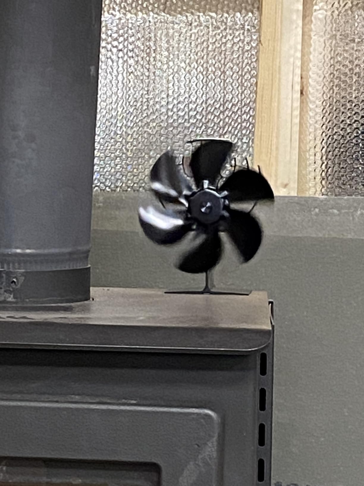Wood Stove Fan Heat Powered | Fireplace Fan Heat Activated w/Thermometer customer photo 2