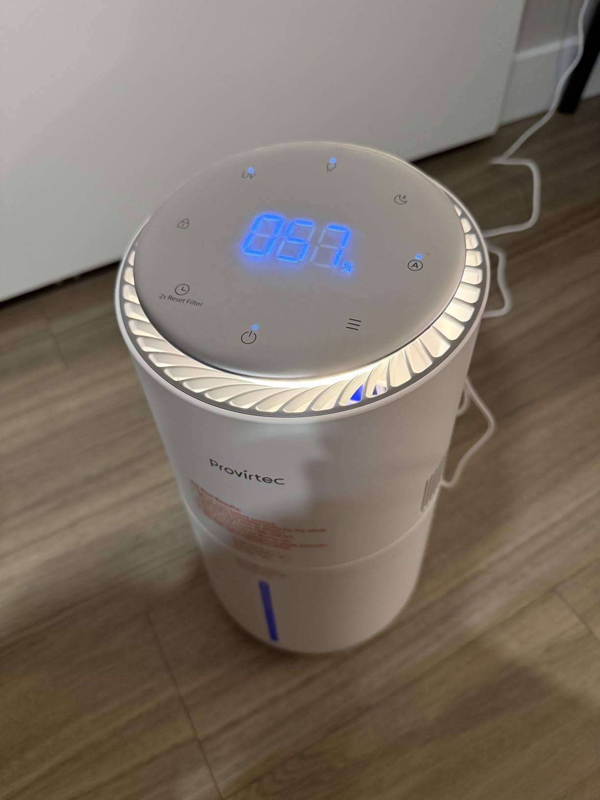 Provirtec MistFree Evaporative Humidifier for Bedroom, 3L No White Dust for Sensitive Individuals, Auto Humidity Control, Works with Tap Water, Night Light, Easy Clean Tank for Home & Small Room customer photo 2