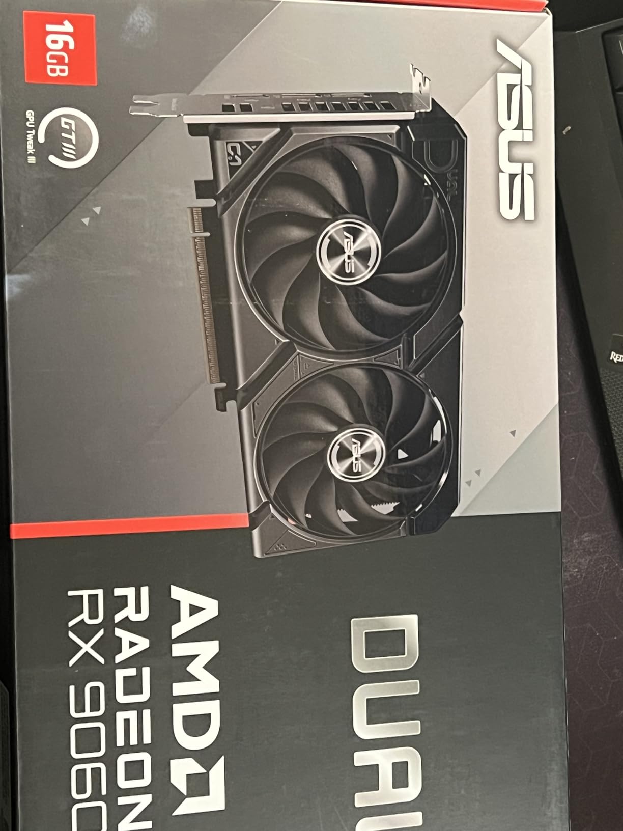 ASUS Dual Radeon RX 9060 XT 16GB GDDR6 Graphics Card, AMD, for Desktop (PCIe 5.0, HDMI 2.1b, DisplayPort 2.1a, 2.5-Slot, Axial-tech Fan) customer photo 2