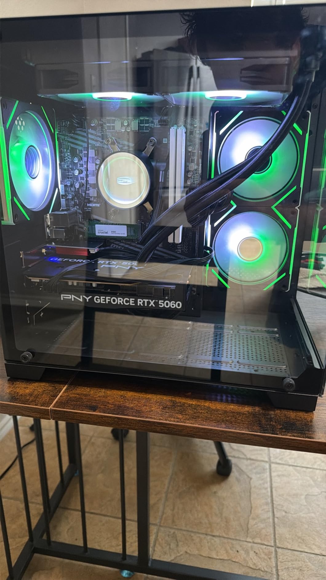 YAWYORE Gaming PC Desktop Computer, AMD Ryzen 7 5700X, GeForce RTX 5060, 32GB DDR4 RAM, 1TB M.2 NVMe SSD, 240 Liquid Cooler, ARGB Fans, WiFi+BT customer photo 2