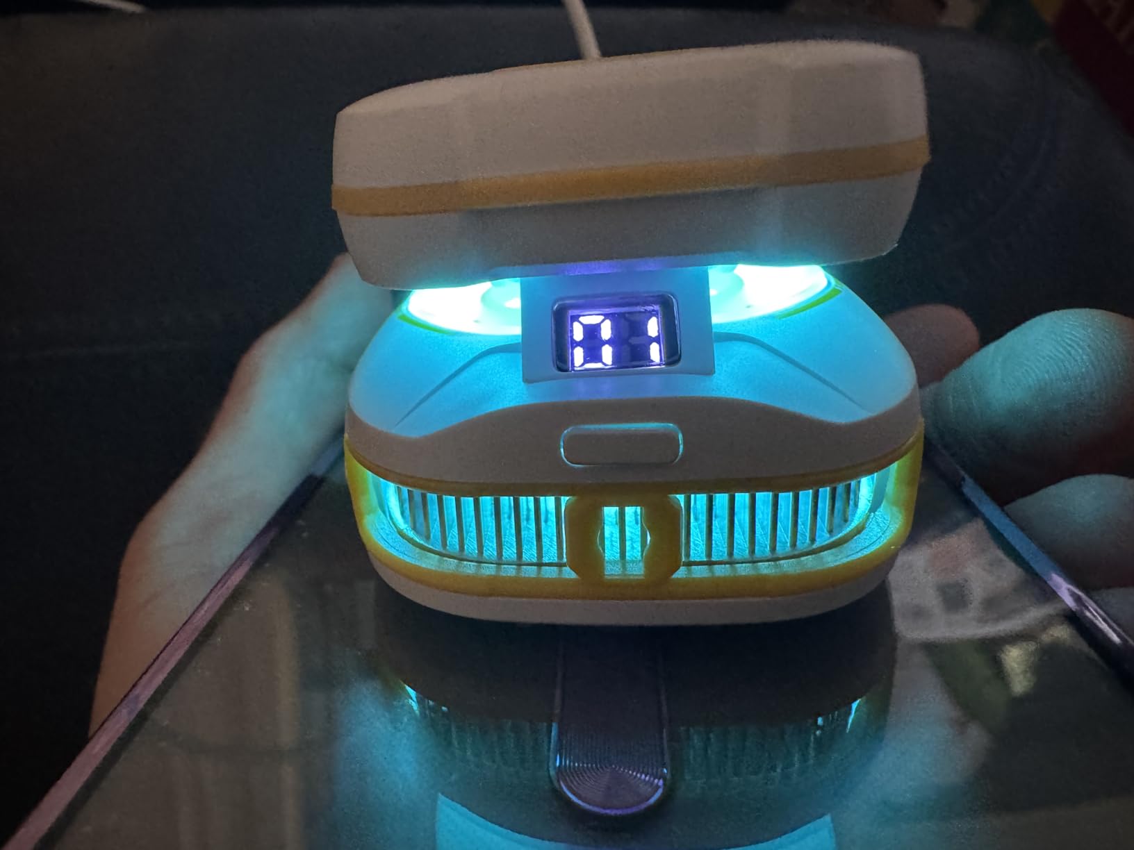Cell Phone Cooler for Gaming, Magnetic Portable Rechargeable Battery Mobile Phones Radiator, Cellphone Fan Cooler with RGB Lights for iPhone Series, iPad Pro Tablet, Android, TikTok Live customer photo 1
