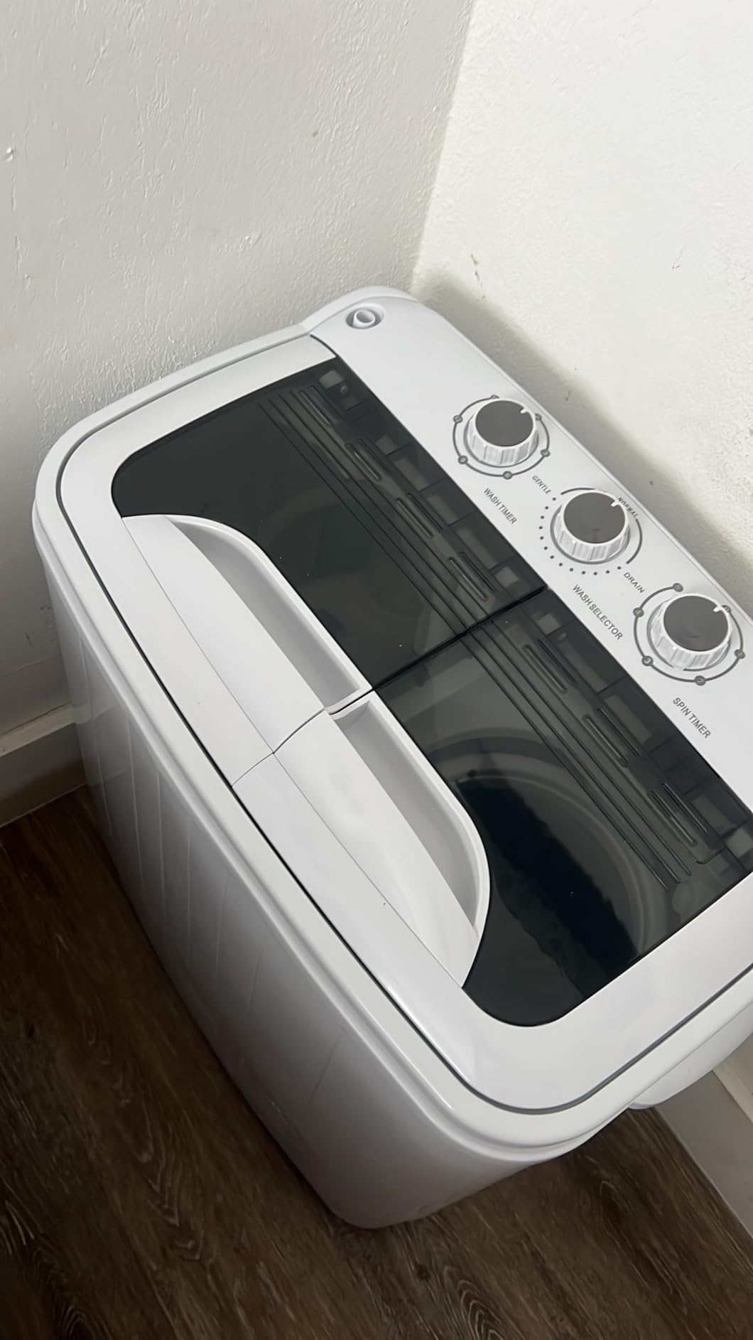 INTERGREAT Portable Washing Machine, 16lbs Compact Portable Washer(9.6lbs) and Dryer(6.4lbs) Combo with Timer Knobs, Twin Tub Mini Laundry Washer for Apartments, Dorm, RV, Camping customer photo 1