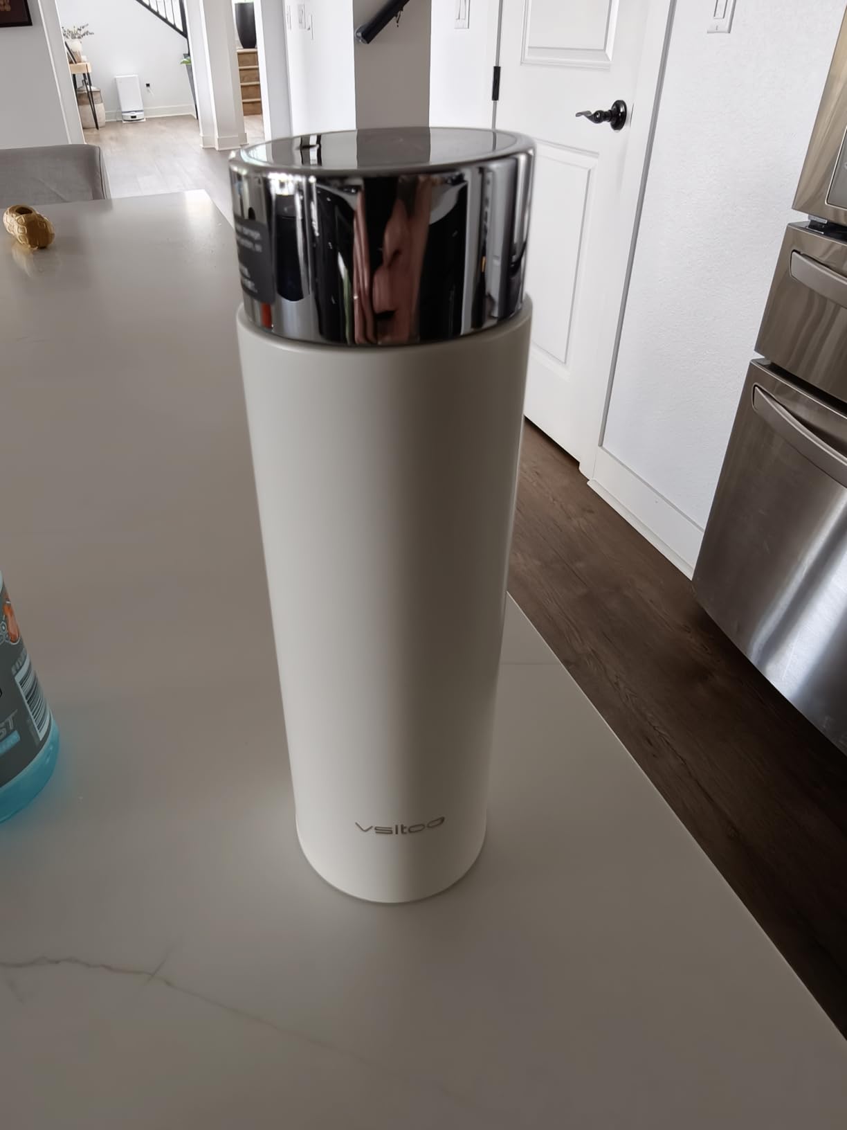 Vsitoo Smart self cleaning Insulated Water Bottle, 15oz Stainless Steel Vacuum Flask, AI Self-Clean, 30-Day Battery Life, BPA-Free, Magnetic Charging, Portable Travel Mug Gifts for Men Women, Pink customer photo 2