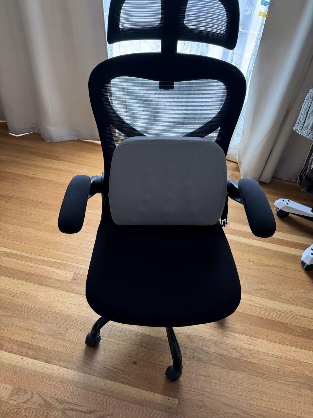 Ergonomic Office Chair for Back & Neck Pain Relief, Virgin Foam Seat, 2D Adjustable Lumbar & 3D Headrest, Tilt & Rock for Relaxation, Ideal for Long Sitting Comfort, Gray/Silver customer photo 2