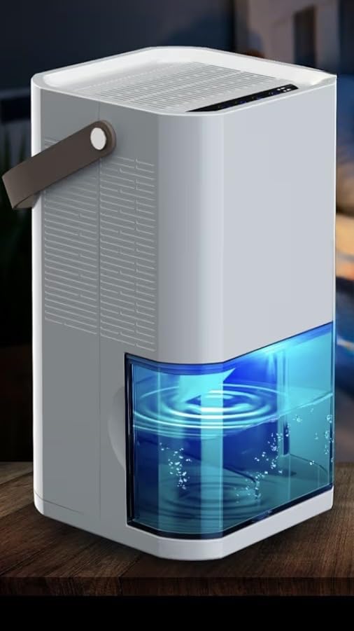 Litever Dehumidifier Dual Core Compact Quiet for Home. Portable, Auto Shut OFF, 57OZ Water Tank. Delay-Off Timer and Ambient Light. Perfect for Small Bedroom Bathroom Basement RV Camper Closet customer photo 2
