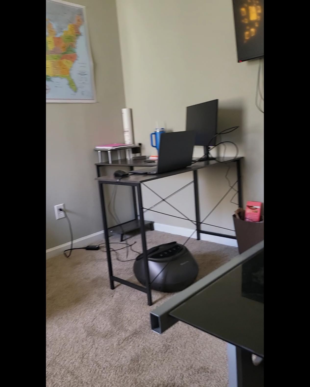 DUMOS L Shaped Desk, Computer Gaming Desks Corner Office Table with CPU Shelf for Home Study Writing Work Station 50 Inch, Sturdy Modern Design, Ideal for PC Setup, Study, and Home Office Use, Black customer photo 2