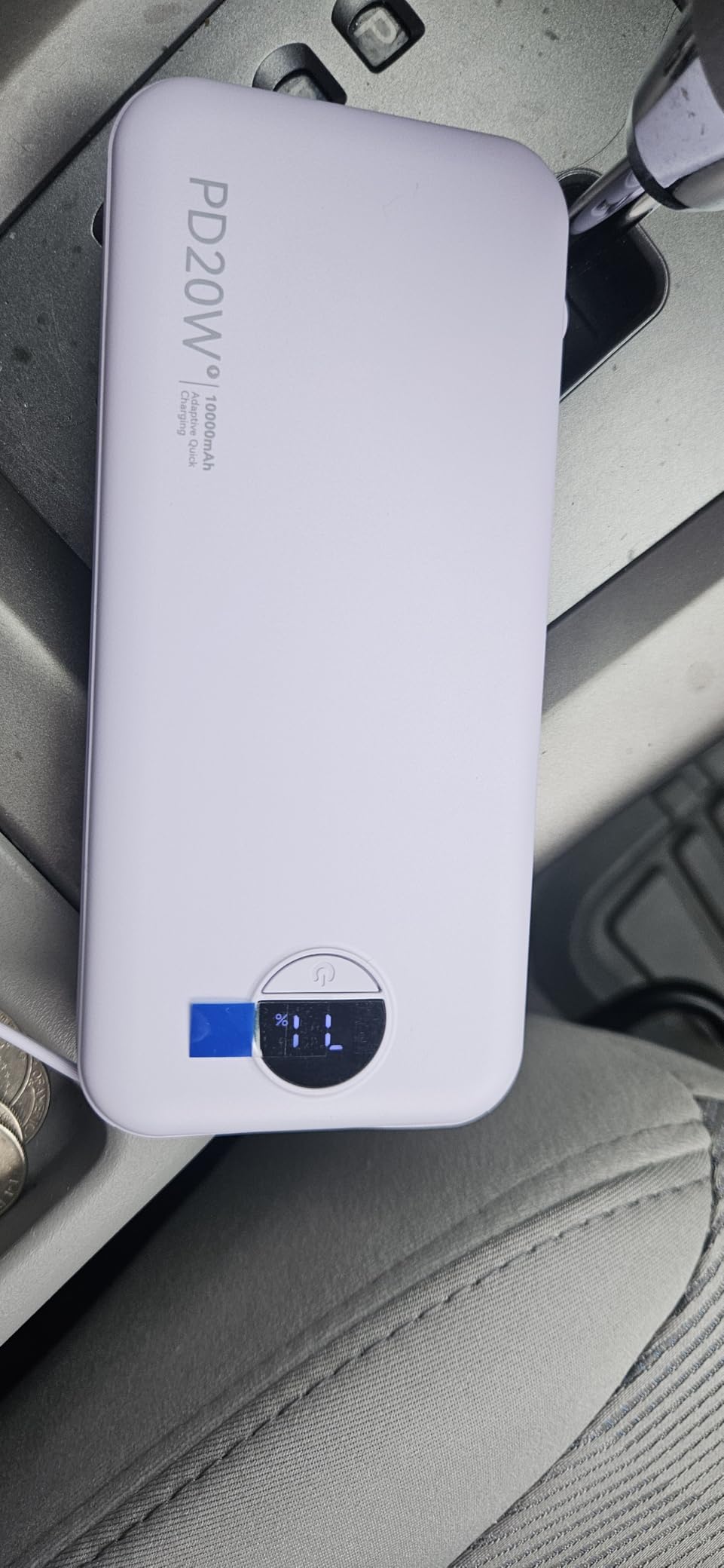 citicr Portable Charger, 10000mAh PD20W Fast Charging Power Bank with Built-in Cables & Wall Plug, External Battery with LED Display, Travel Battery Bank for iPhone, iPad, Samsung Matte Black customer photo 2