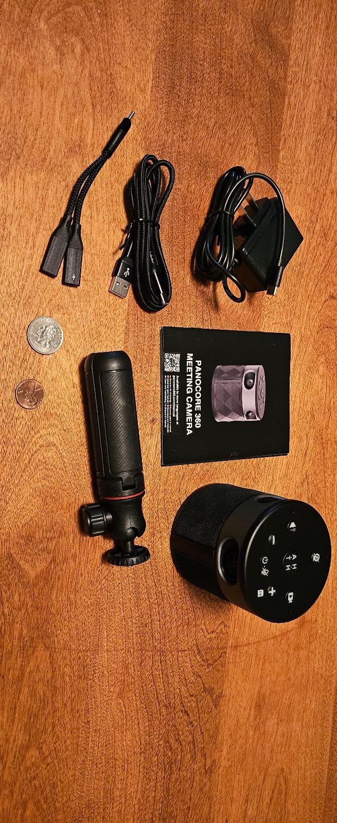 PANOCORE360 All-in-One Meeting Camera - 360° Conference Cam for PC Mac, Speaker & Mic Array, Auto Speaker Focus, 1080P Output, AI Voice Isolation, Local Recording, Compatible with Webex/Zoom/Teams/Meet customer photo 1