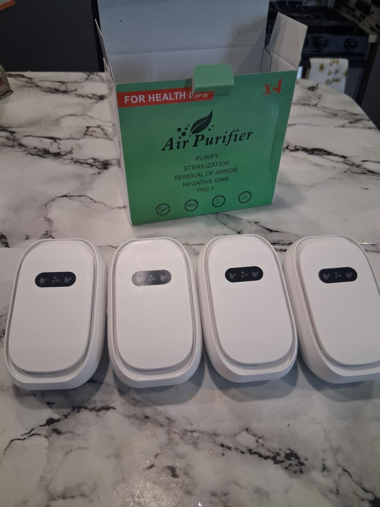 Air Purifiers (4 Pack), Air Ionizers for Home, Bedroom & Travel, Plug In Negative Ion Air Purifier, Dust, Dander, Smoke & Odor removal, Quiet Mini Portable Air Freshener customer photo 1