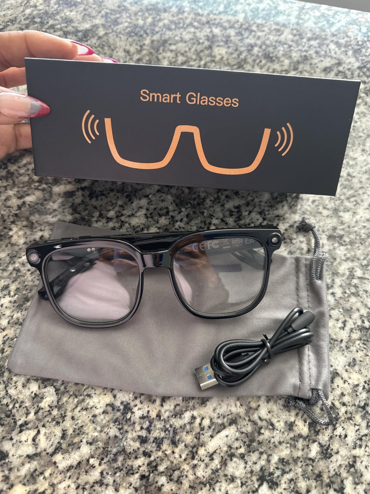 AI Smart Glasses with Camera, 4K HD Video and Photo Capture, Real-Time Translation, Recording Glasses with AI Assistant, Open-Ear Audio, Object Recognition, Bluetooth, for Travel customer photo 1