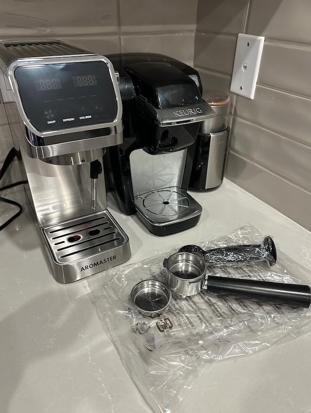 Aromaster Espresso Machine 20 Bar with Milk Frother, Easy to Use Compact Espresso Maker with Touchscreen, Fast Heat 1400W for Latte & Cappuccino, Stainless Steel Coffee Machine for Home & Office customer photo 1