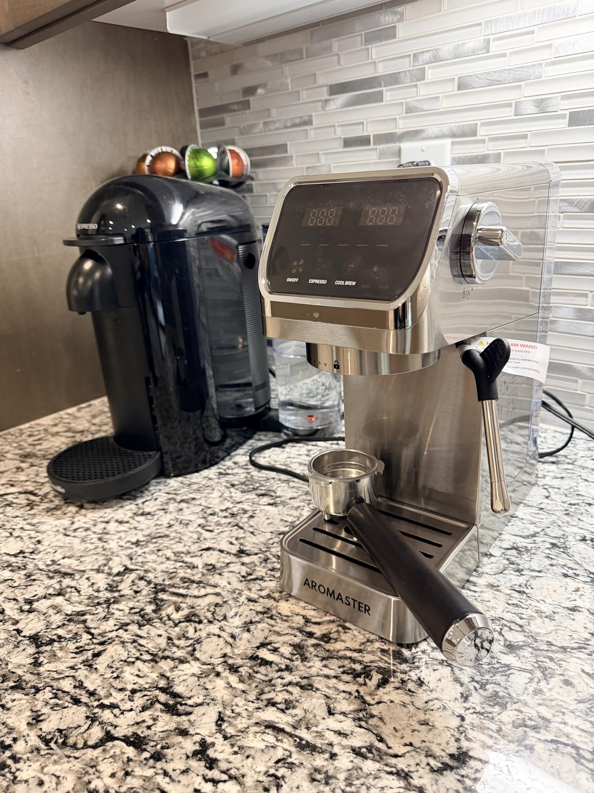 Aromaster Espresso Machine 20 Bar with Milk Frother, Easy to Use Compact Espresso Maker with Touchscreen, Fast Heat 1400W for Latte & Cappuccino, Stainless Steel Coffee Machine for Home & Office customer photo 2