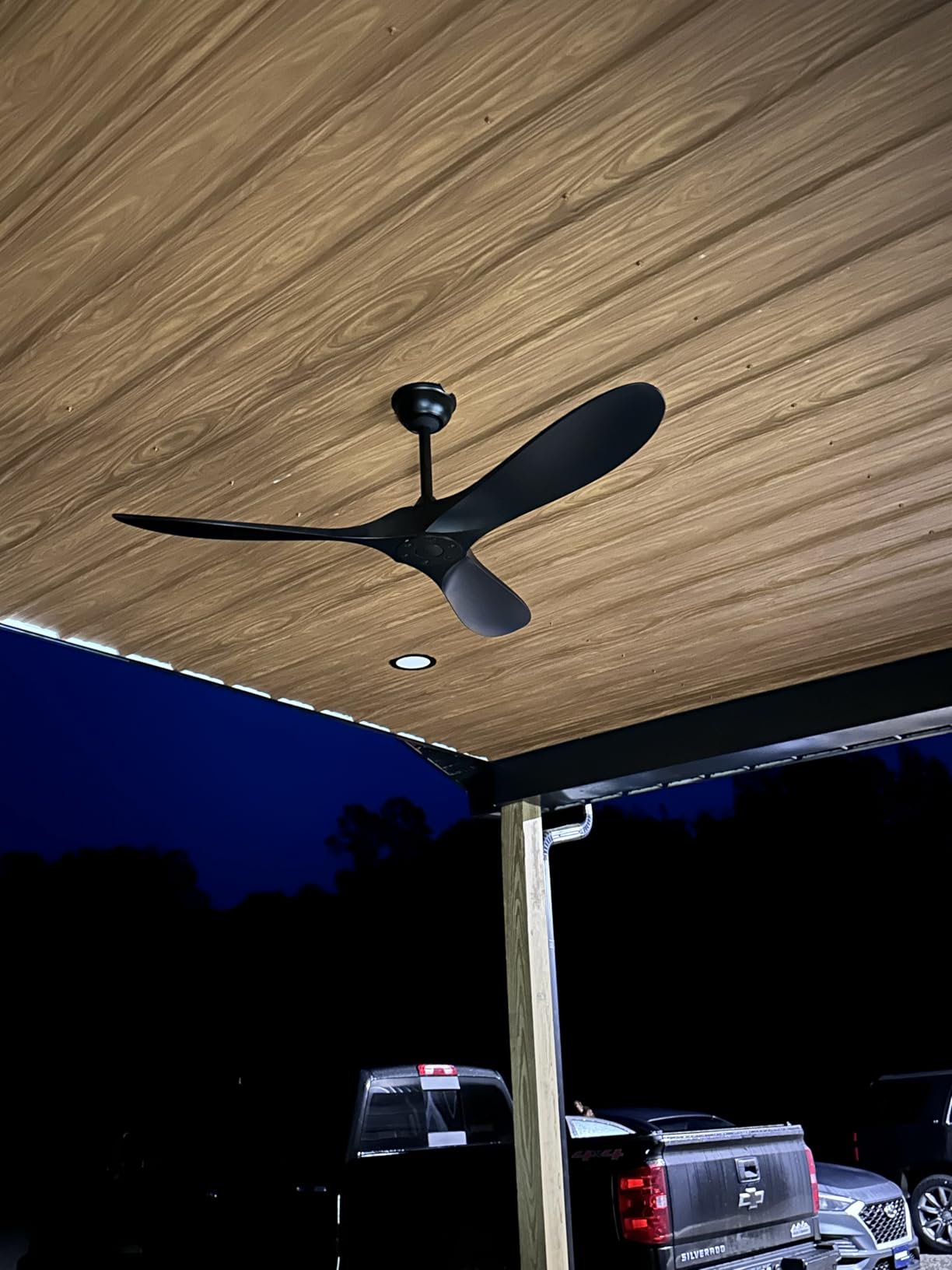 Obabala Black Outdoor Ceiling Fan, 52 in Ceiling Fans No Light with Remote Control, 3 Blades, 6 Speed Reversible DC Motor Modern for Patios, Living Room, Bedroom, Porch customer photo 2
