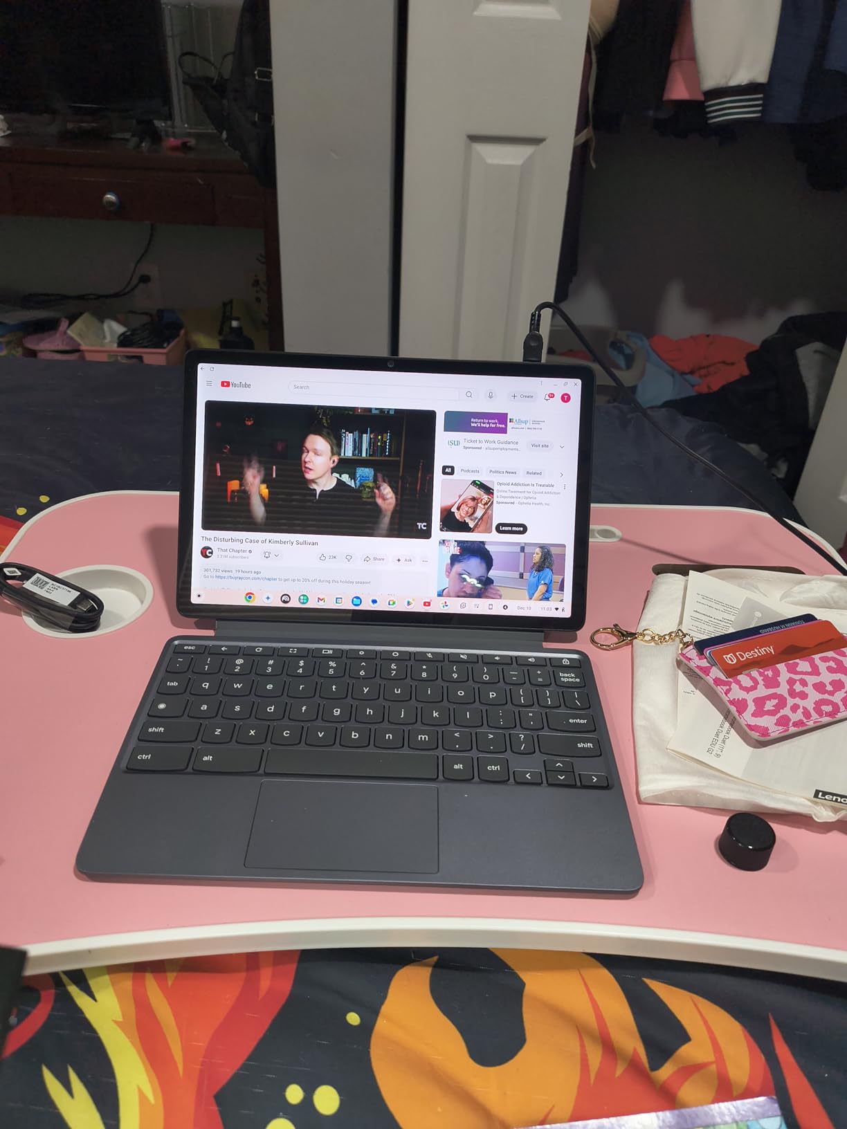 Chromebook Duet Gen 9 11-inch FHD+ 2-in-1 Tablet Touchscreen Laptop (8-Core MediaTek Kompanio 838, 4GB, 64GB eMMC + 64GB SD Card, Detachable Keyboard) 8MP Webcam, Students, Home, IST HUB, Chrome OS customer photo 1
