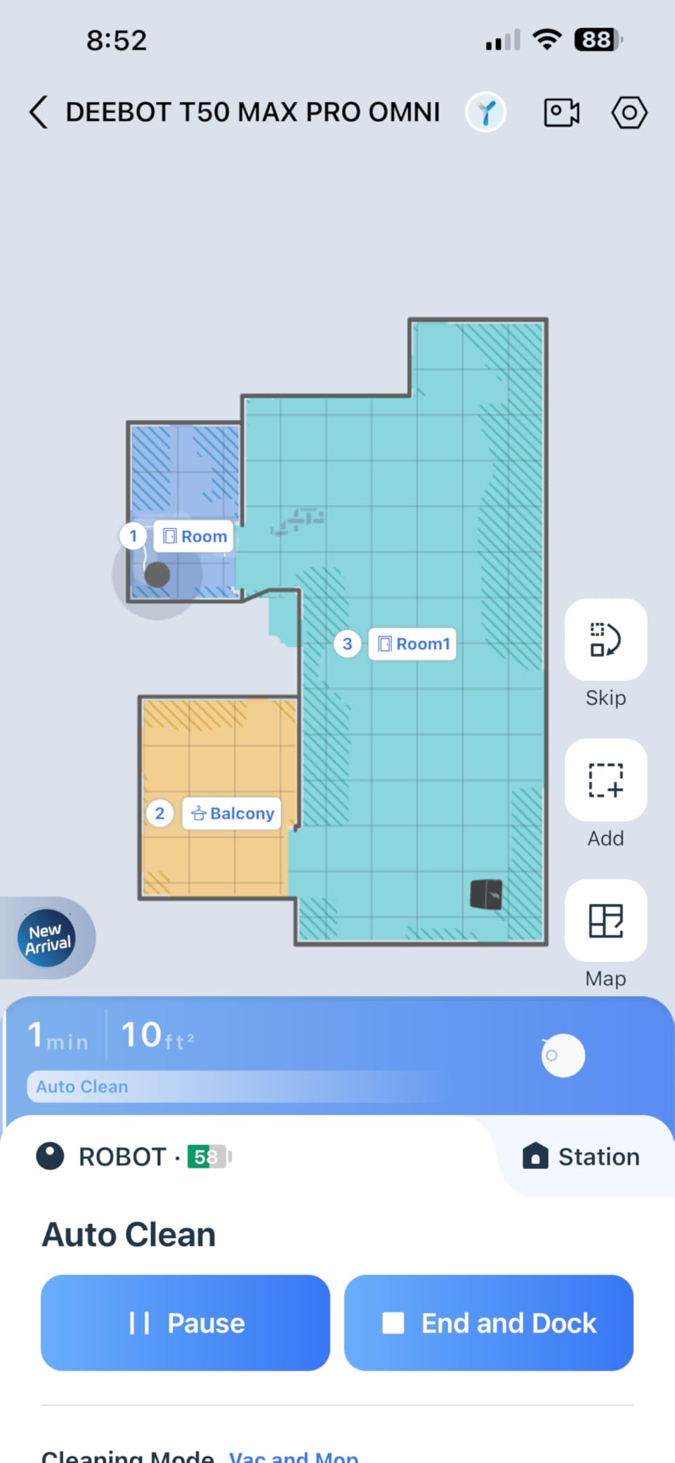 ECOVACS DEEBOT T50 MAX Robot Vacuum and Mop, 18,500Pa Blast Suction, 12-in-1 Omni Station, 18mm Auto Mop Lift, Zero Tangle, TruEdge Edge Cleaning, Perfect for Pet Hair, Carpets & Hard Floors customer photo 1