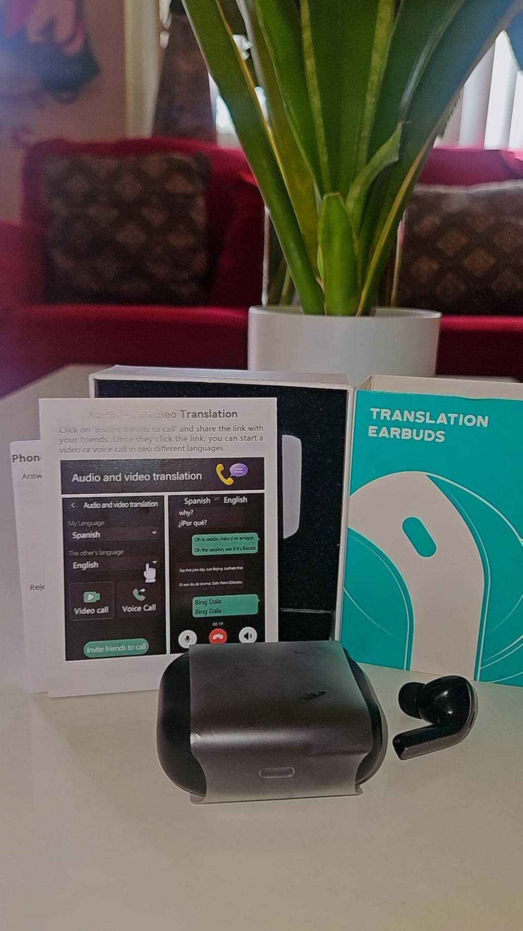OKEEFE AI Translation Earbuds Real Time 164 Languages Translator Ear Buds Audifonos Traductores Inglés Español 70H Playtime Wireless Earphones AI Bluetooth Headphones for Travel Meeting Learning customer photo 1