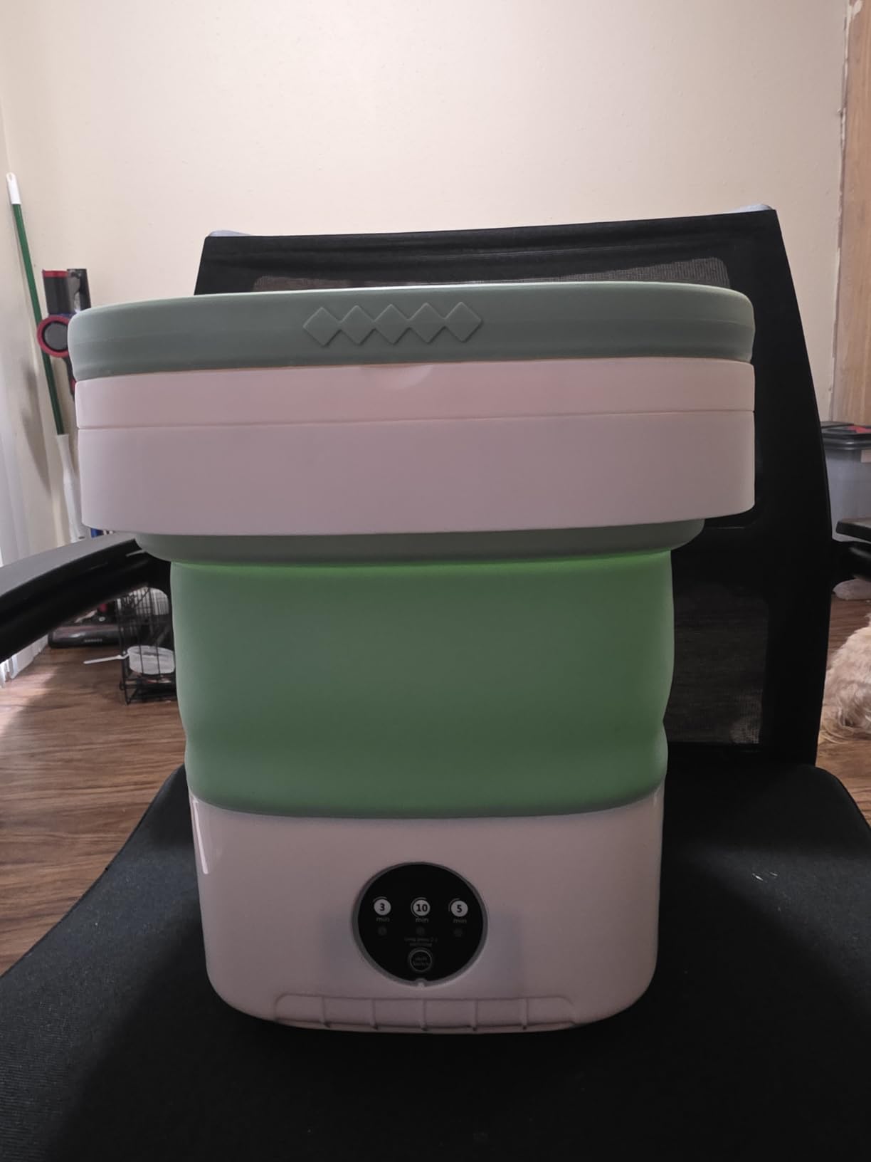 20L Foldable Portable Washing Machine, 45dB Ultra Quiet 3 Modes Mini Washer with Spin Basket, No Installation Compact Washer for Travel RV Dorm Apartment Camping customer photo 1