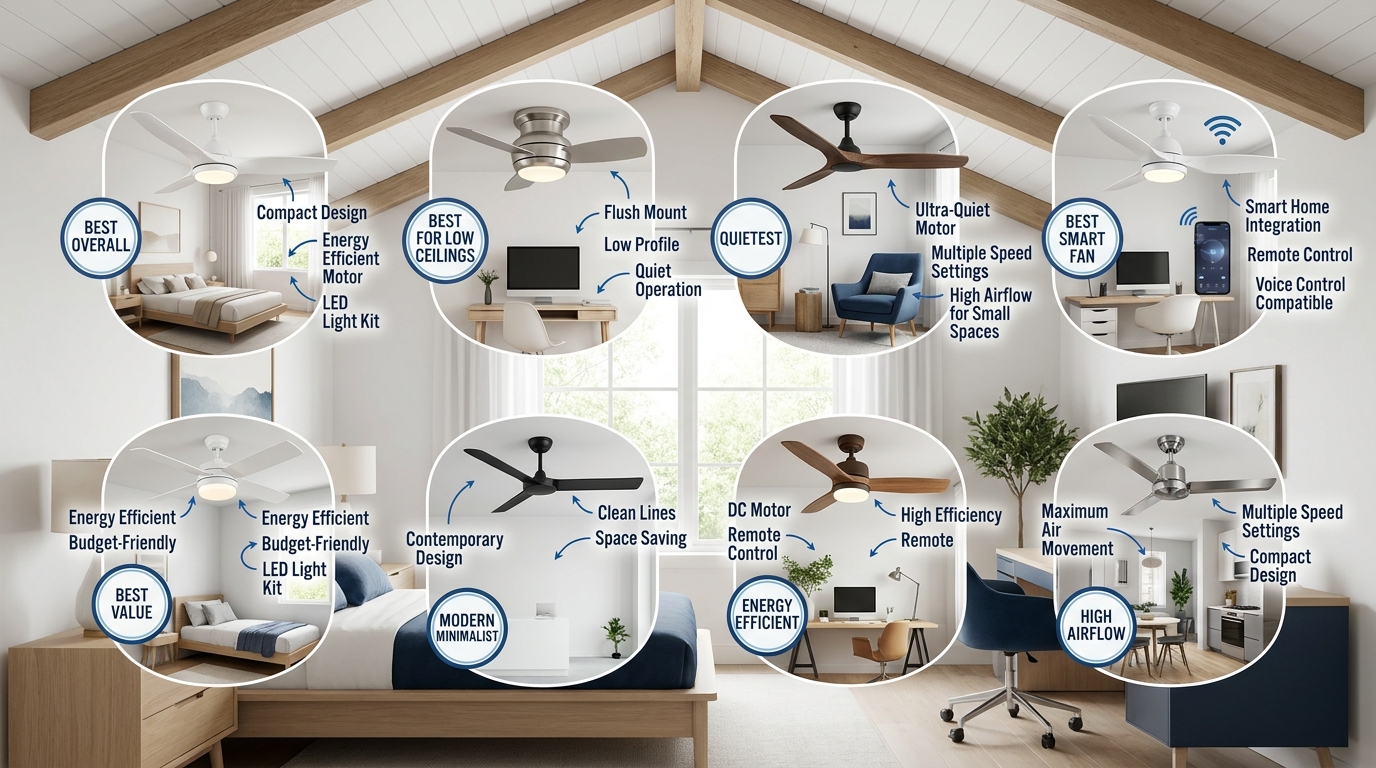 8 Best Ceiling Fans for Small Rooms (August 2026) Guide