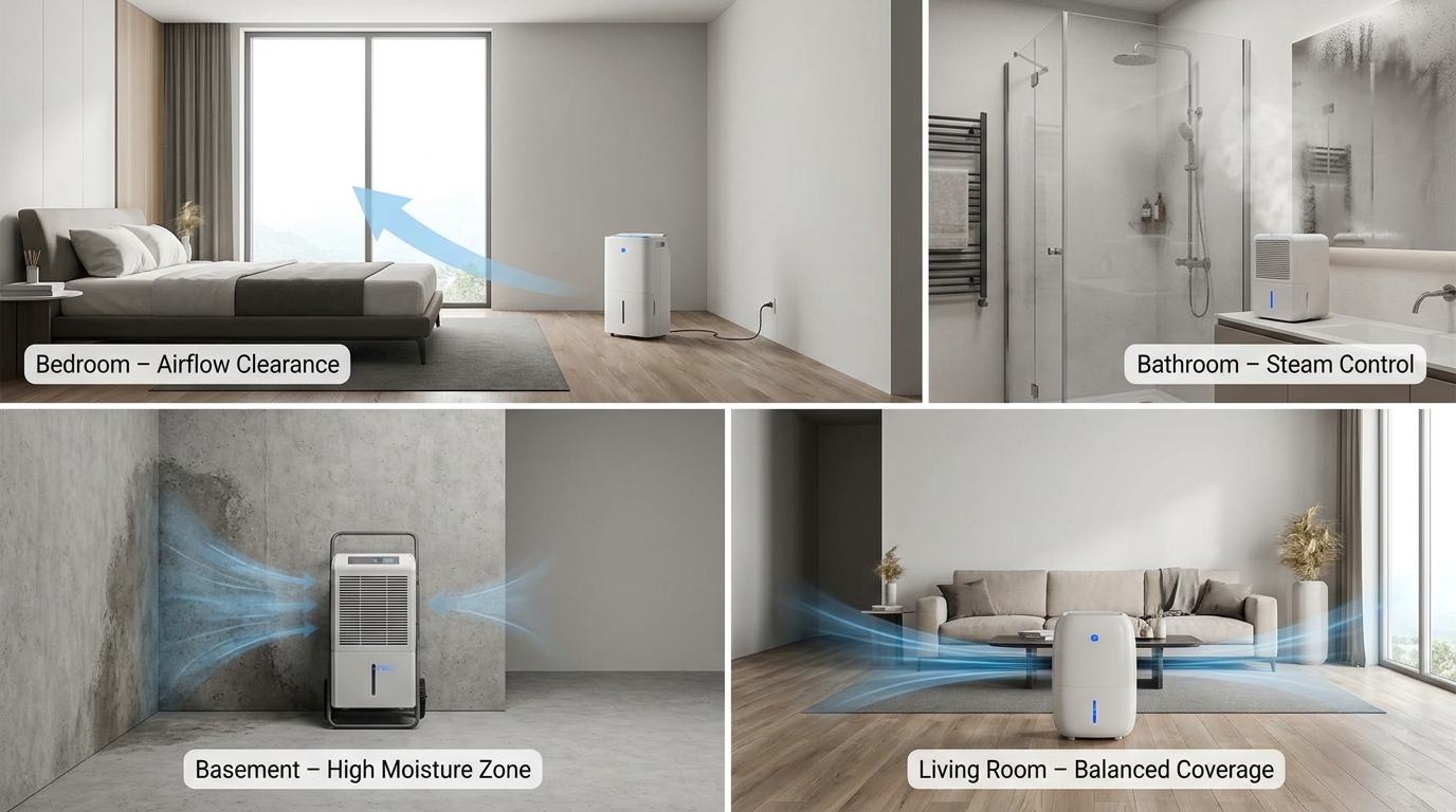 Where to Place Dehumidifier (August 2026): Complete Room-by-Room Guide?
