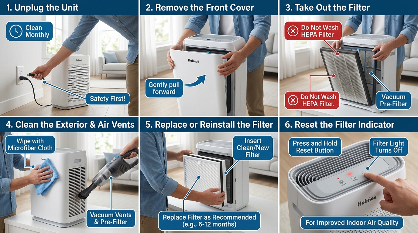 How to Clean Holmes Air Purifier: Complete Step-by-Step Guide