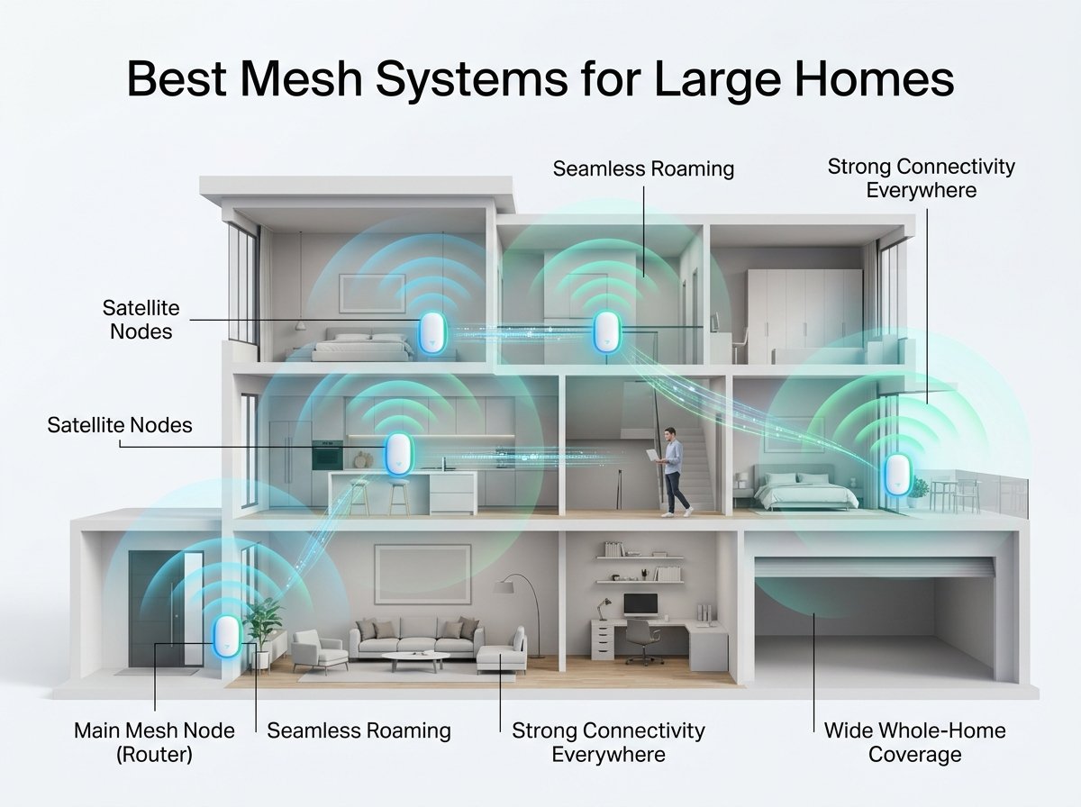 10 Best Mesh Systems for Large Homes (August 2026) Tested Guide