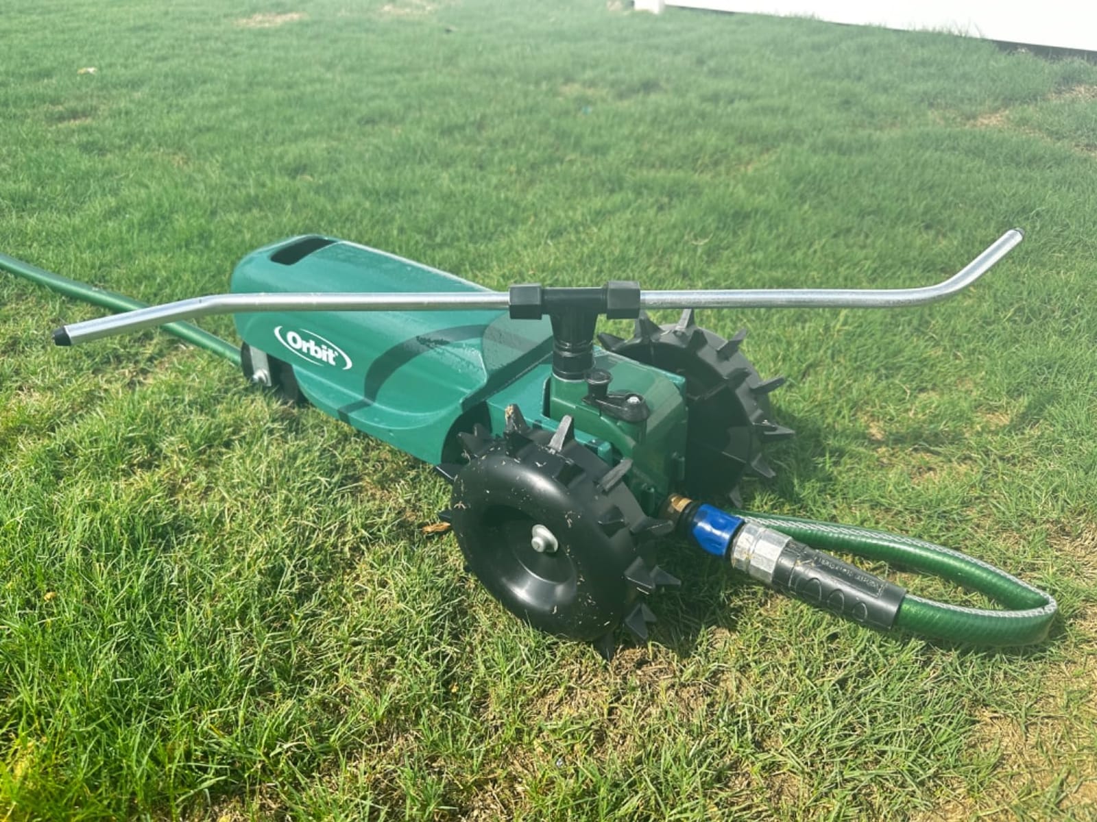 Orbit Traveling Tractor Water Sprinkler - Self-Propelled Traveling Sprinkler for Wide Lawn Coverage - Cast-Iron Body with Adjustable Coverage - Three-Speed - Automatic Shut Off - 58322 customer photo 1
