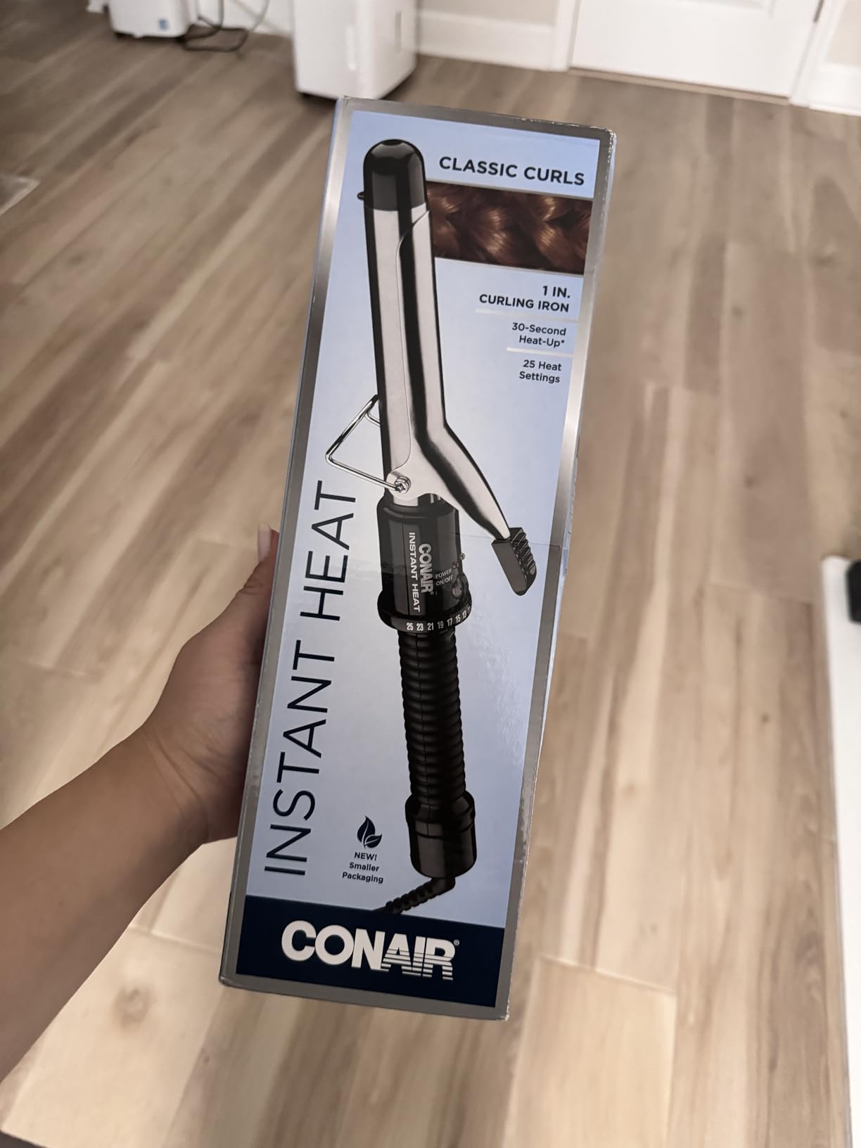 Conair Curling Iron, Short to Medium Hair, 3/4-in. Barrel, Black/Silver | Hair curler with multi-layer technology for fine, medium, and thick hair, 25 heat settings up to 400F, and 60-second heat-up customer photo 2