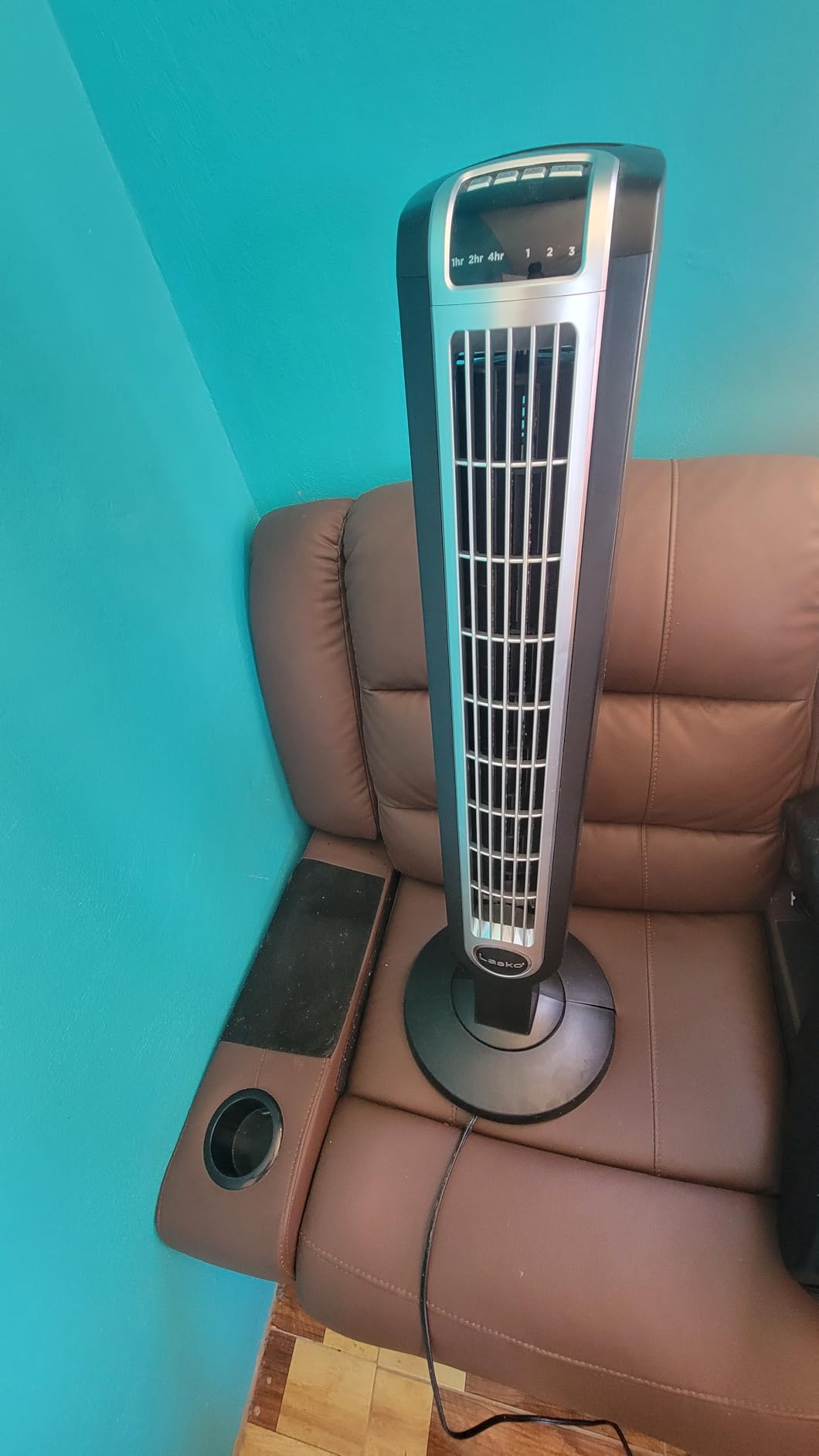Lasko Oscillating Tower Fan with Remote Control and Timer - Quiet Standing Fan for Bedroom, Office, and Home - 3 Speeds - Powerful Cooling Air - 2511 - 36
