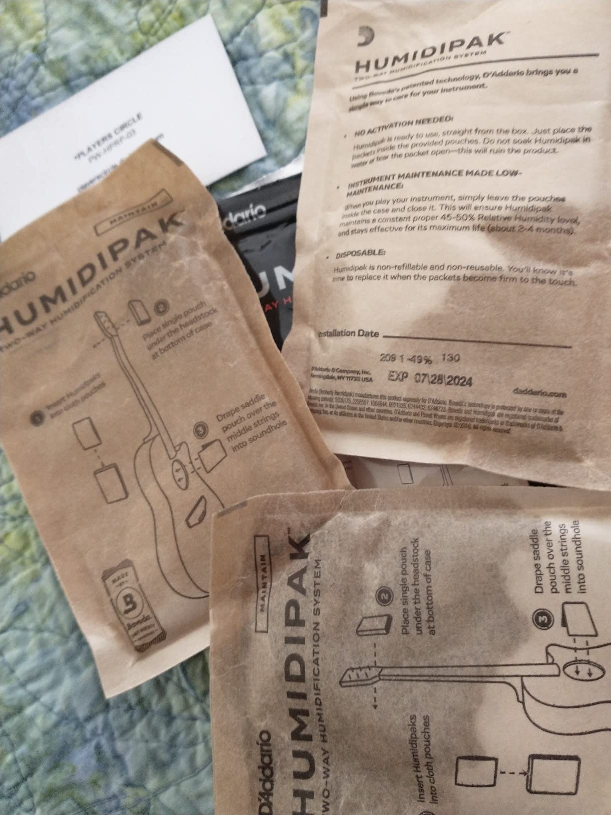 D'Addario Humidipak Guitar Maintain Packets, 3-Pack Case Humidity Control customer photo 2