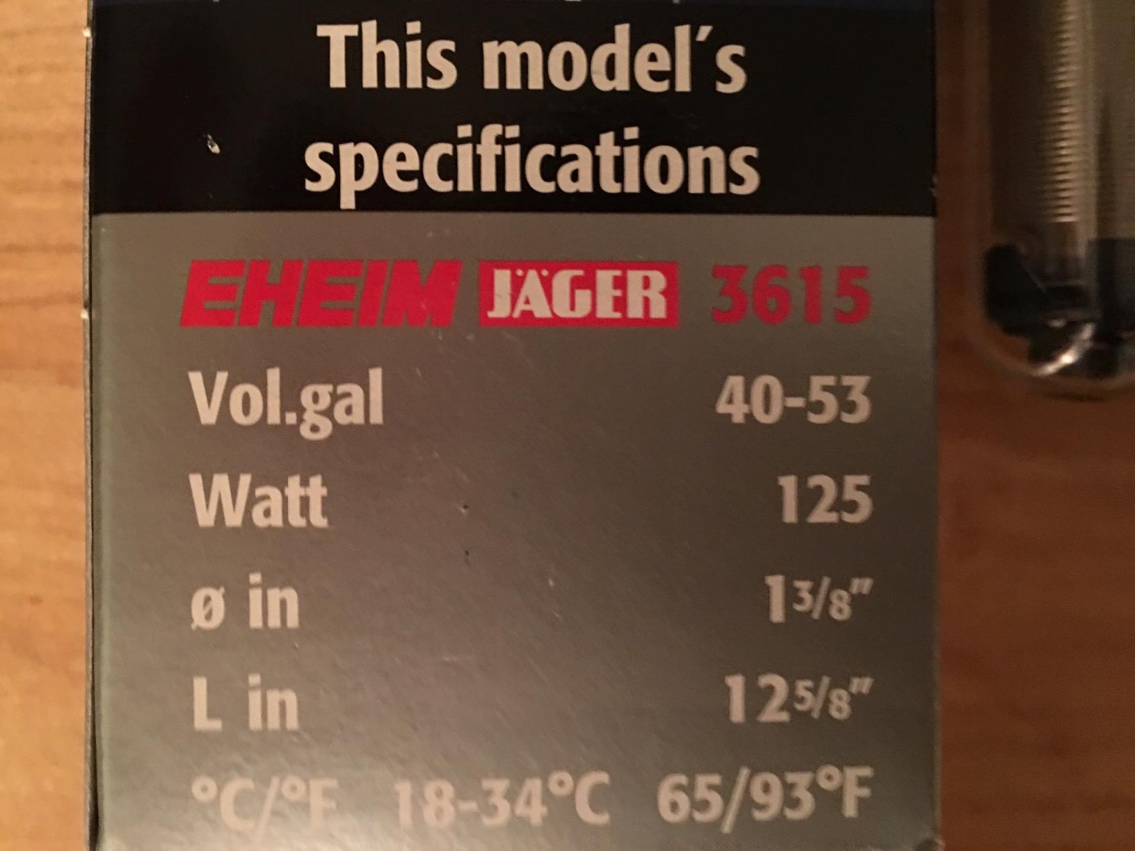 EHEIM Jager Aquarium Thermostat Heater 125W customer photo 2