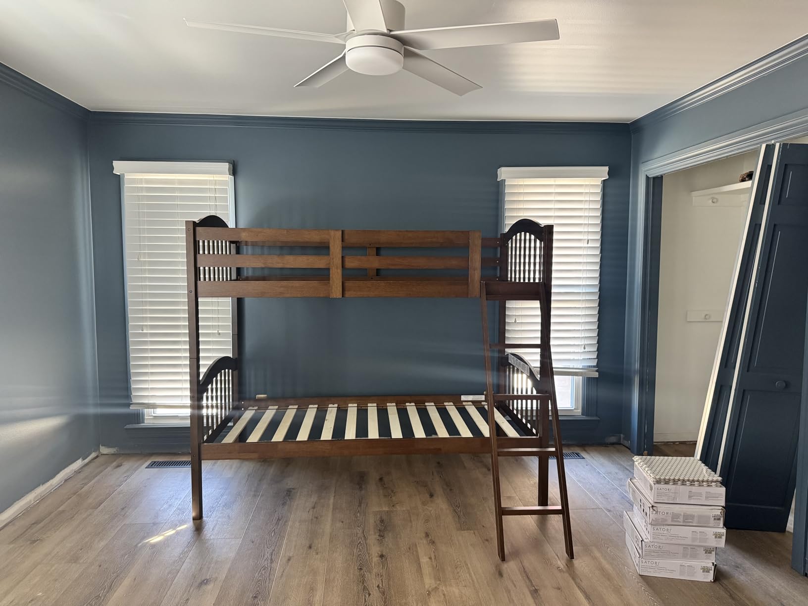 Storkcraft Long Horn Twin-Over-Twin Bunk Bed, White | GREENGUARD Gold Certified, Converts to 2 Individual Twin Beds, Wood Bunk Bed for Kids Bedroom, No Box Spring Required customer photo 1