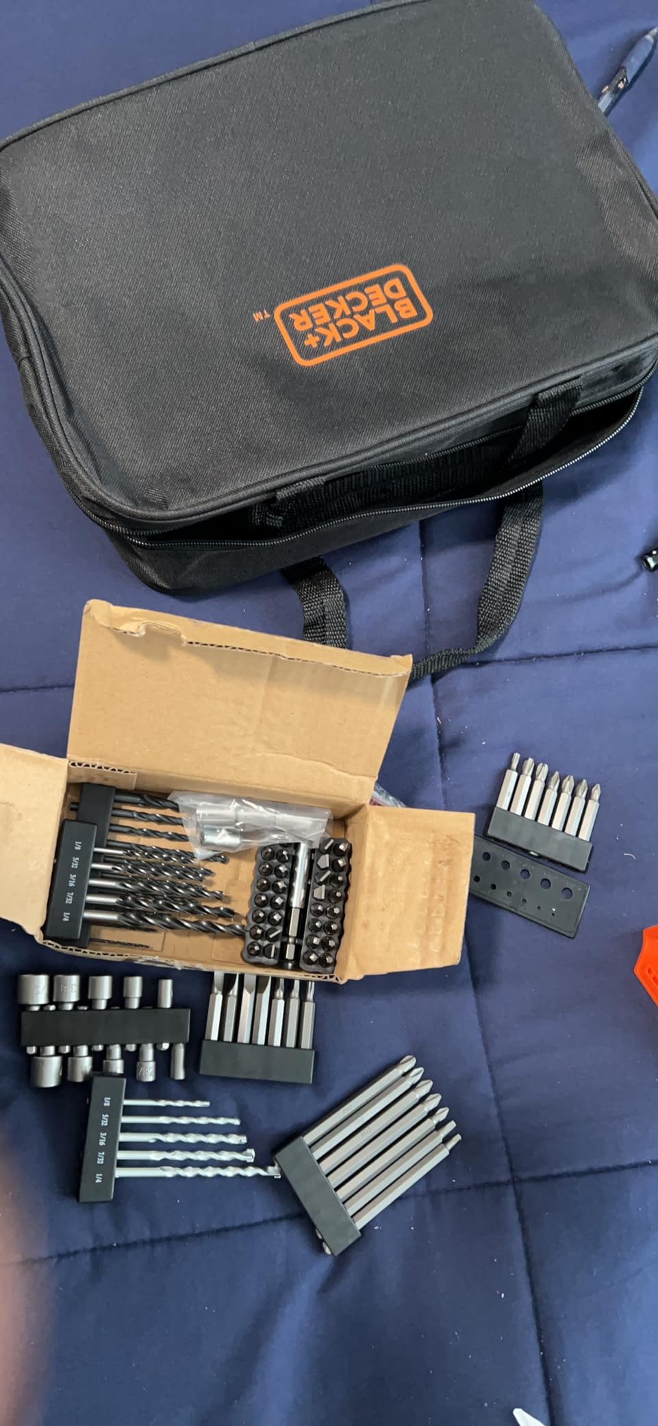 BLACK+DECKER 20V MAX* POWERCONNECT Cordless Drill Driver Kit with Drill Bit Set and Sockets, 100 pc. Tool Kit for Home, Battery and Charger Included, Orange (BDC120VA100) customer photo 2