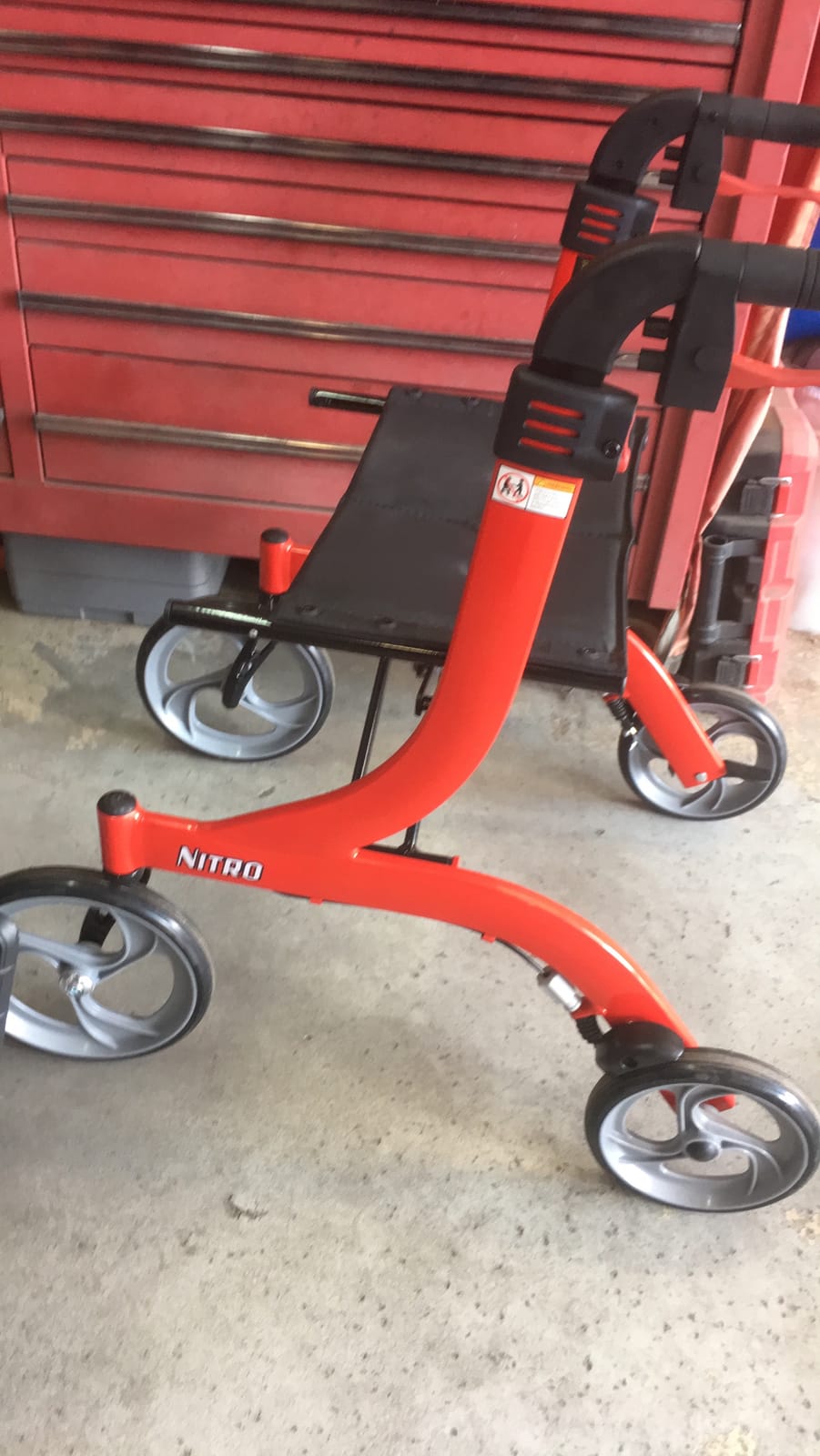 Drive Medical RTL10266 Nitro Euro-Style 4-Wheel Rollator Walker With Seat, Red customer photo 2